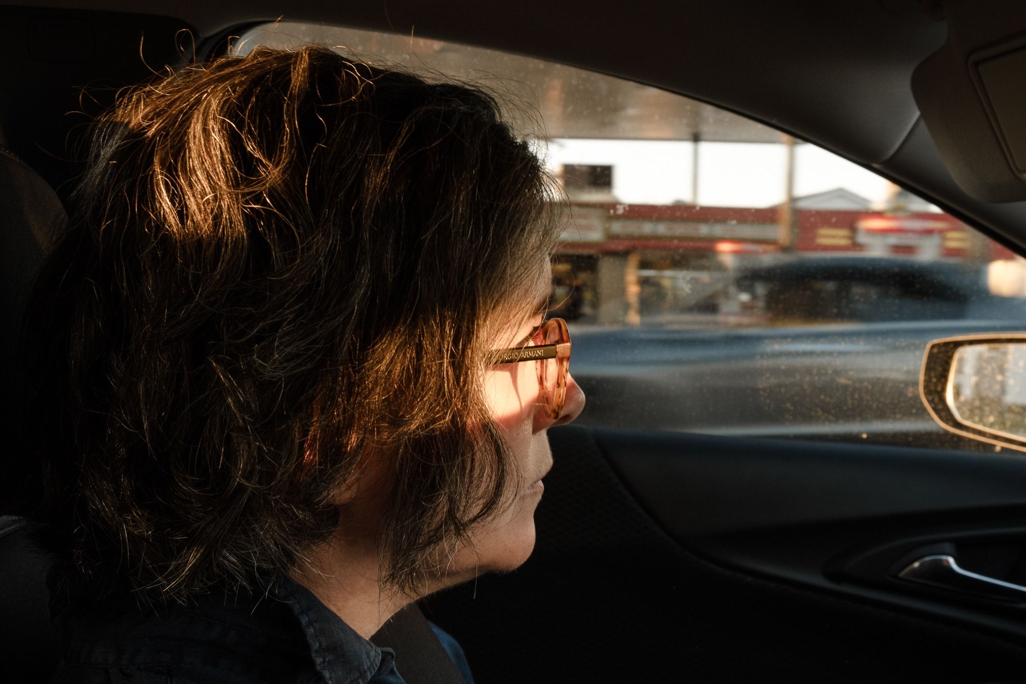 Erin navigates along the highway in West Memphis.