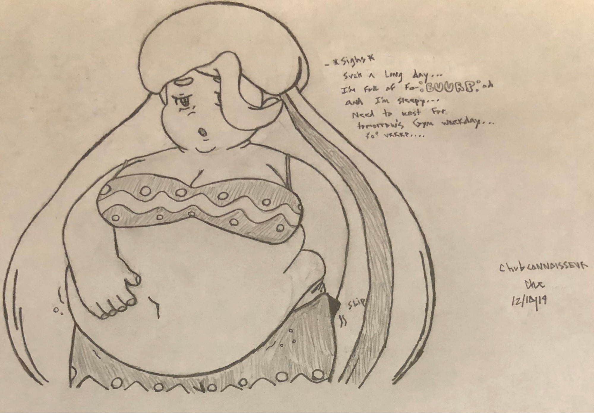 fat melony from pokémon sword and shield

words:

*sighs*

such a long day…
i’m full of fo-BUURP-od.
and i’m sleepy…
need rest for tomorrow’s gym workday…
urrrp…