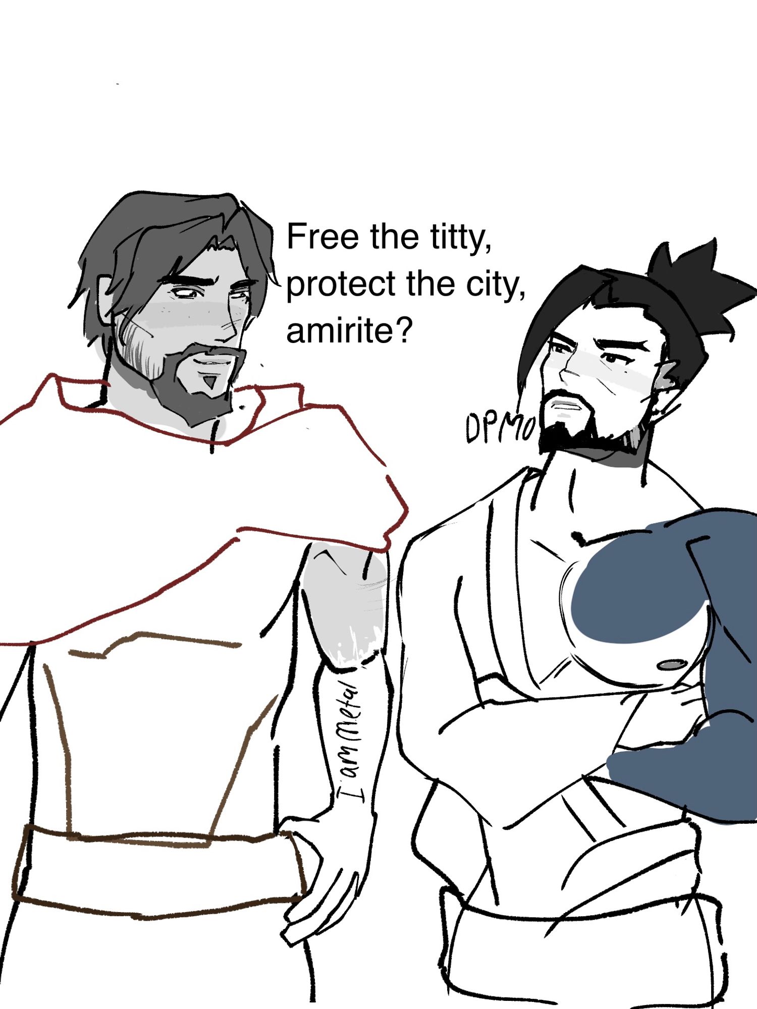 Cassidy: Free the titty, protect the city, am I right?
Hanzo: Don’t piss me off