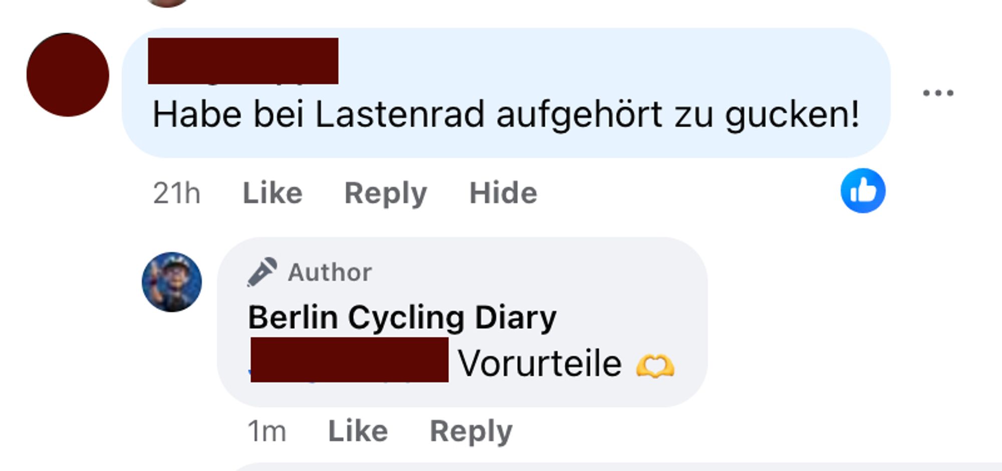 "Habe bei Lastenrad aufgehört zu gucken!"

Berlin Cycling Diary "Vorurteile 🫶"