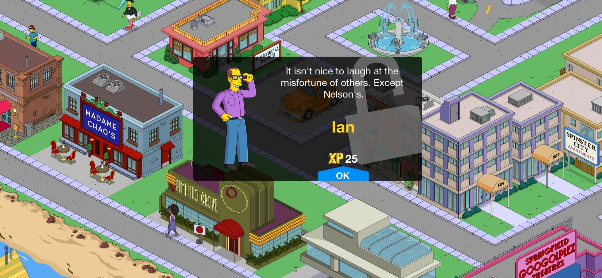 Simpsons tapped out Ian unlock message