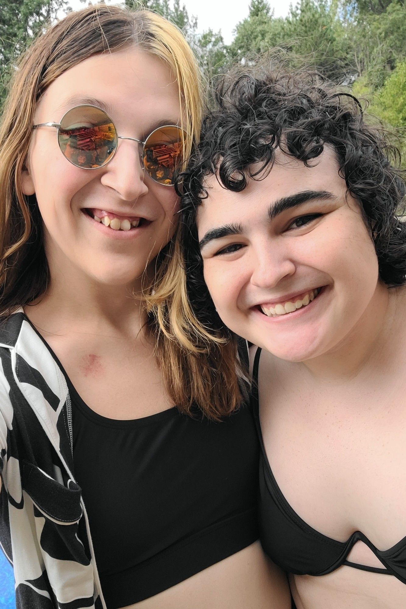 picture of me and my gf Juno who is so cute and sweet and so fucking pretty and omg that swimsuit top makes her tits look great doesn't it???