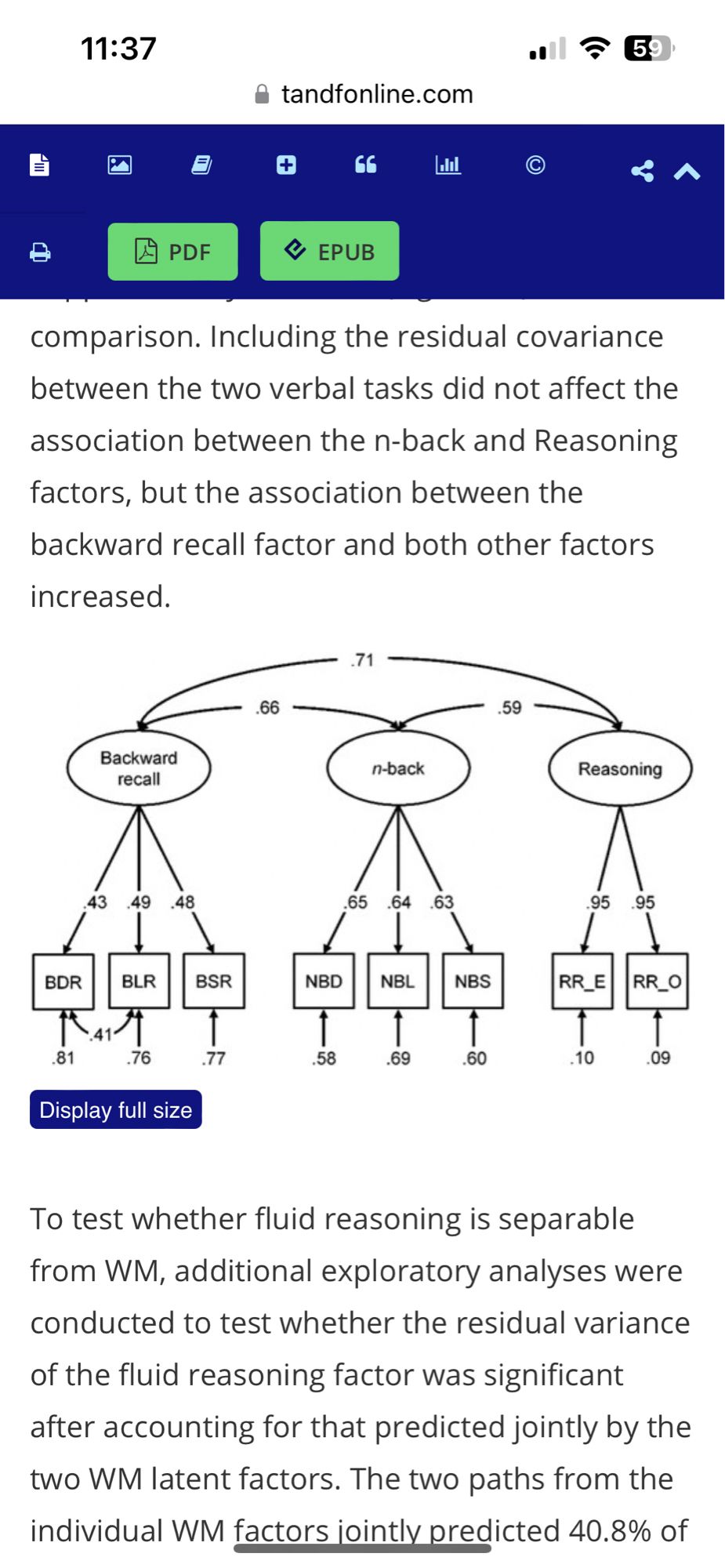 a graphical factor model of working memory factors