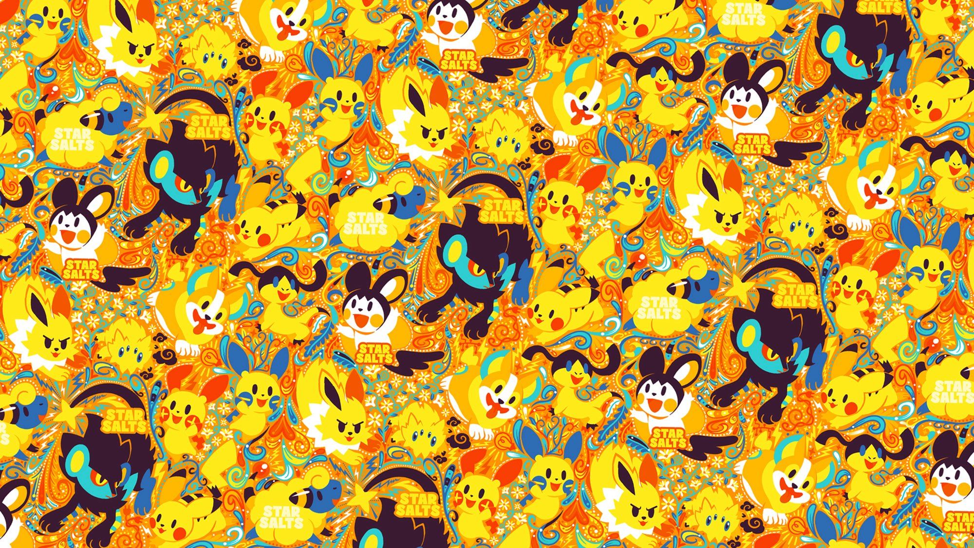 Illustration of a pattern of Electric type Pokemon