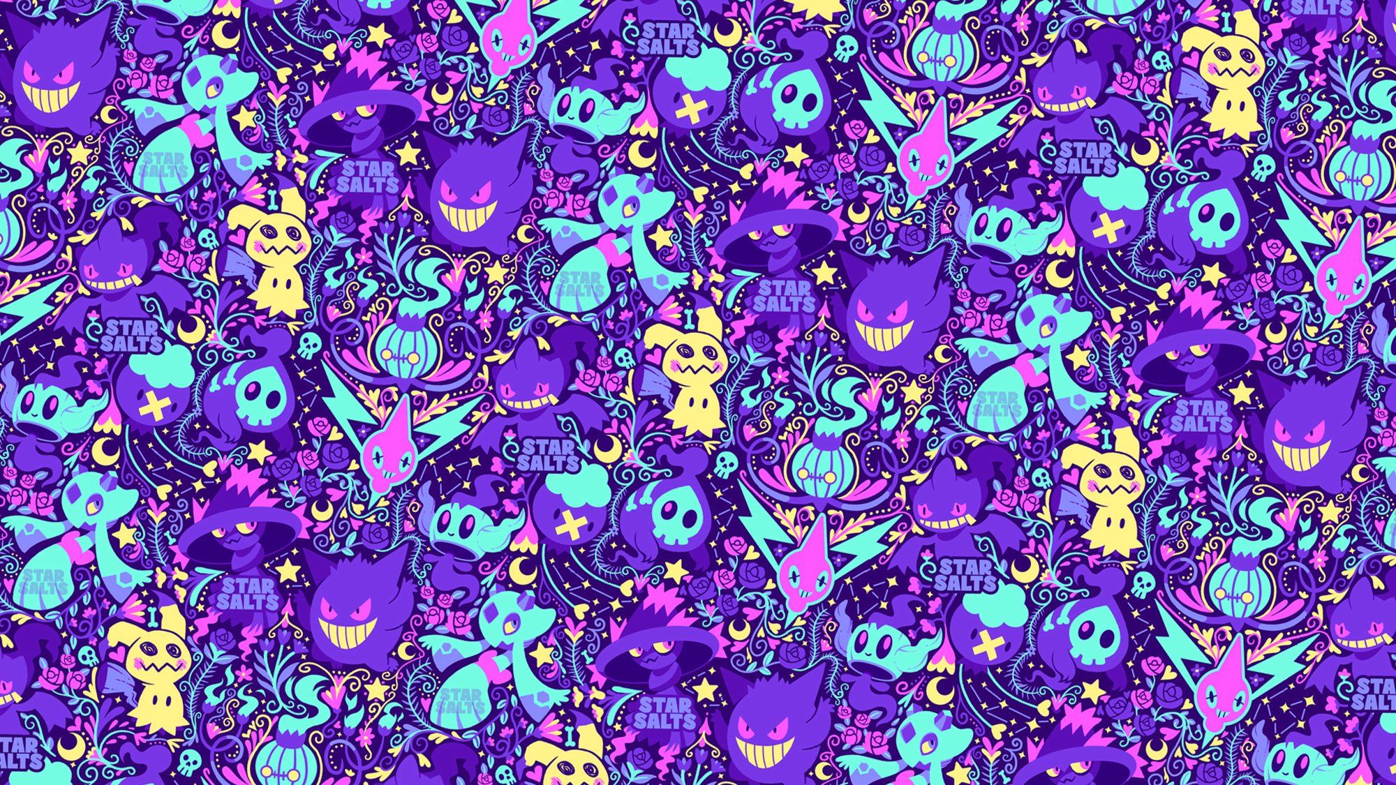 Illustration of a ghost type Pokemon pattern