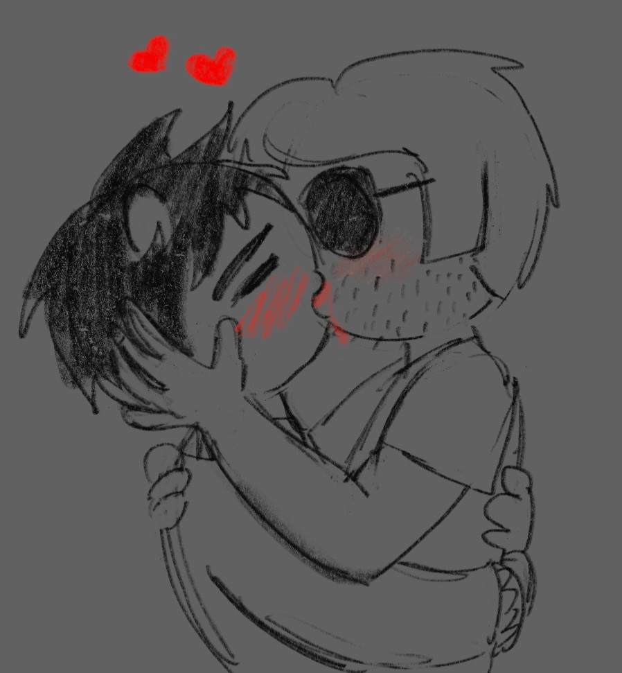 Dave and Karkat make out, sloppily