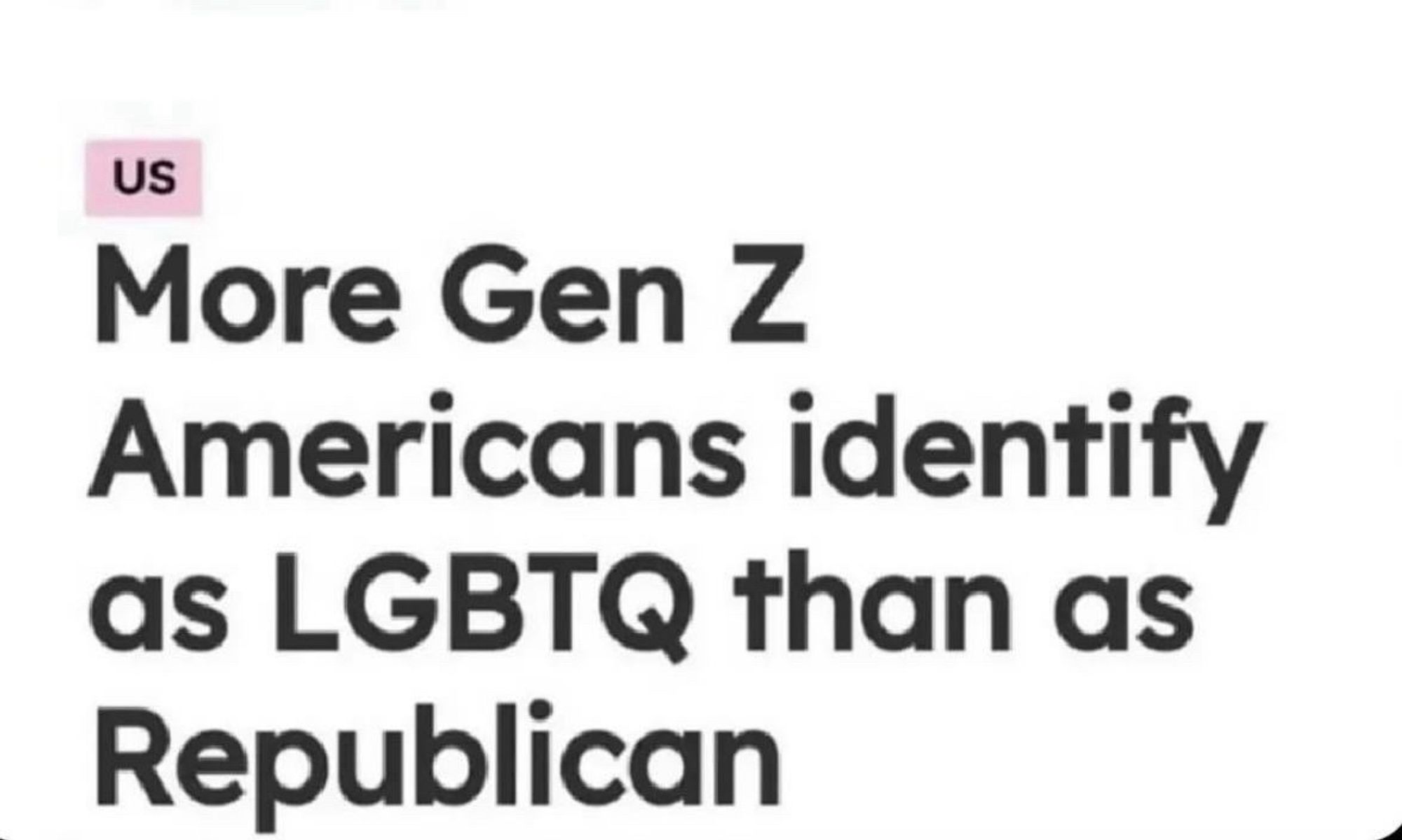 headline: more Gen Z Americans identify as LGBTQ than as Republican