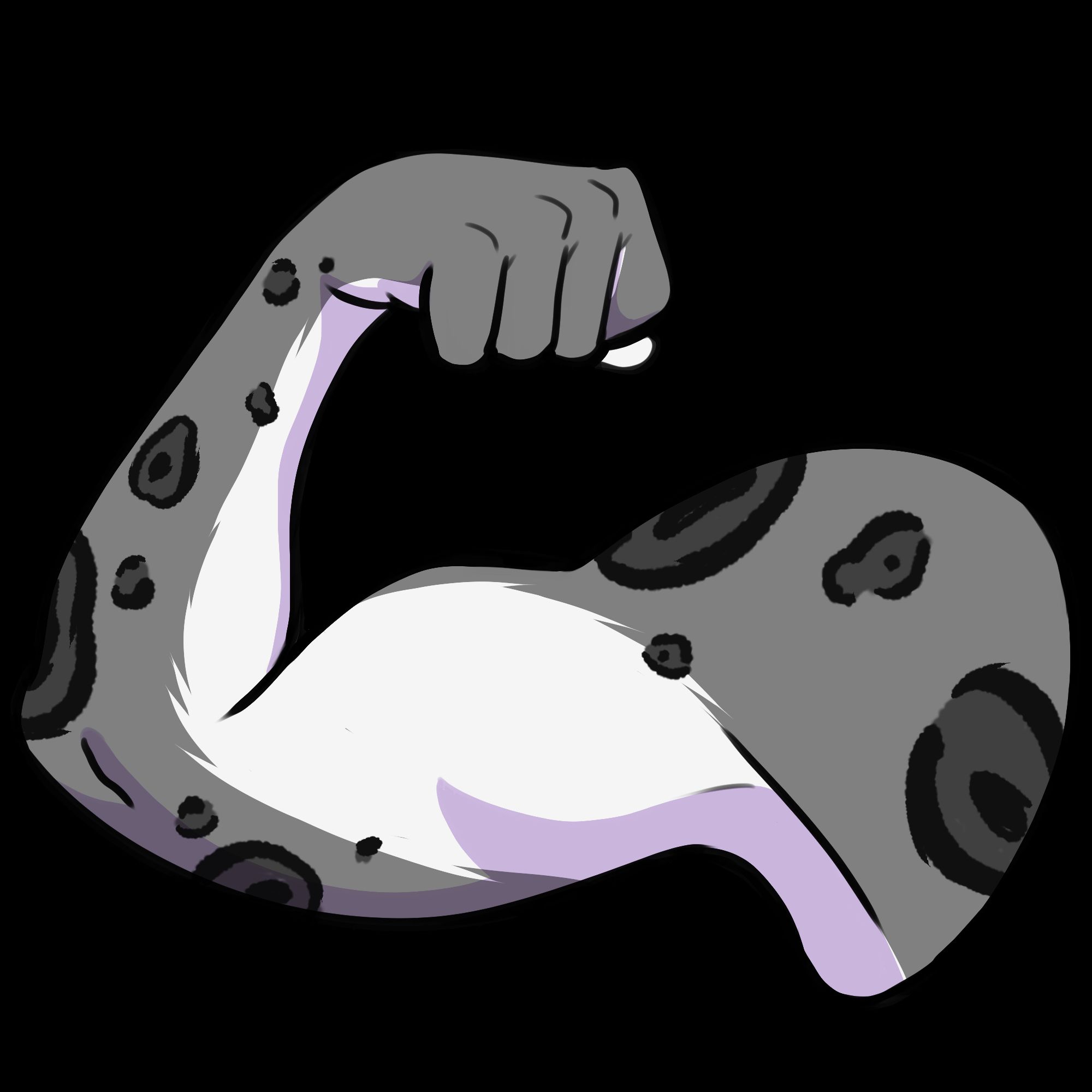 The muscular right arm or a snow leopard (Shei)! Coloured in from a base.