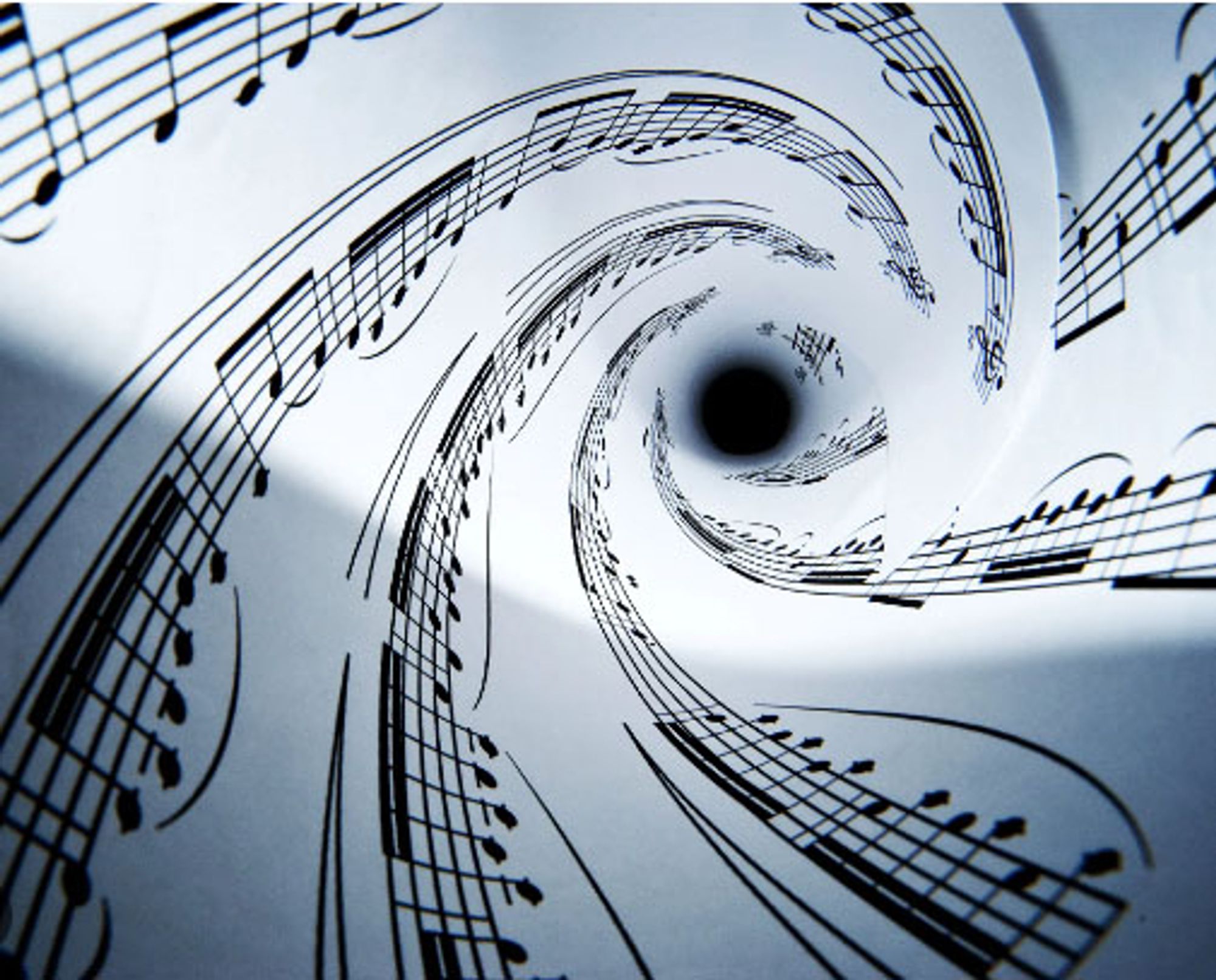 musical notation in a swirly pattern