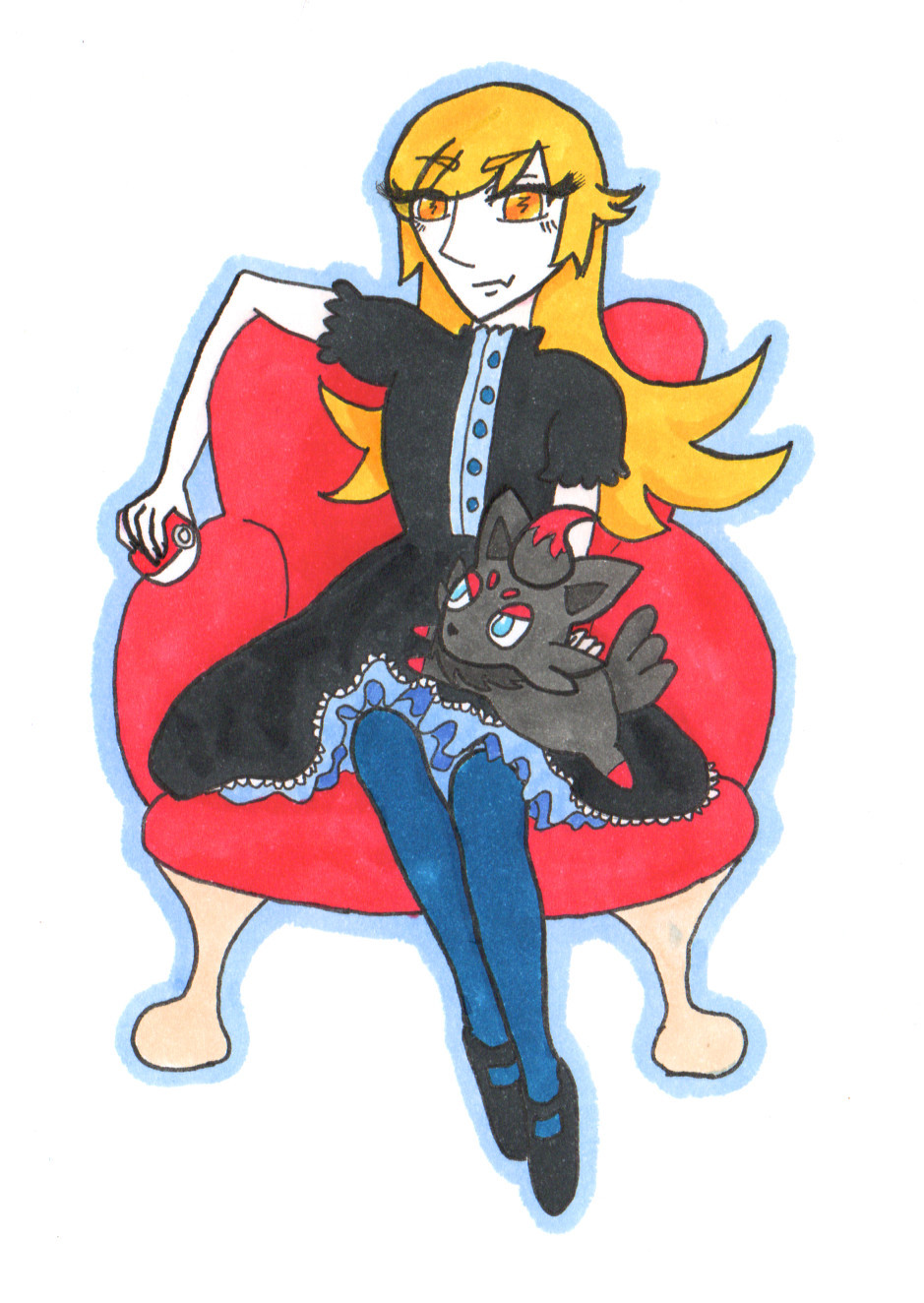 Oshino Shinobu with Zorua