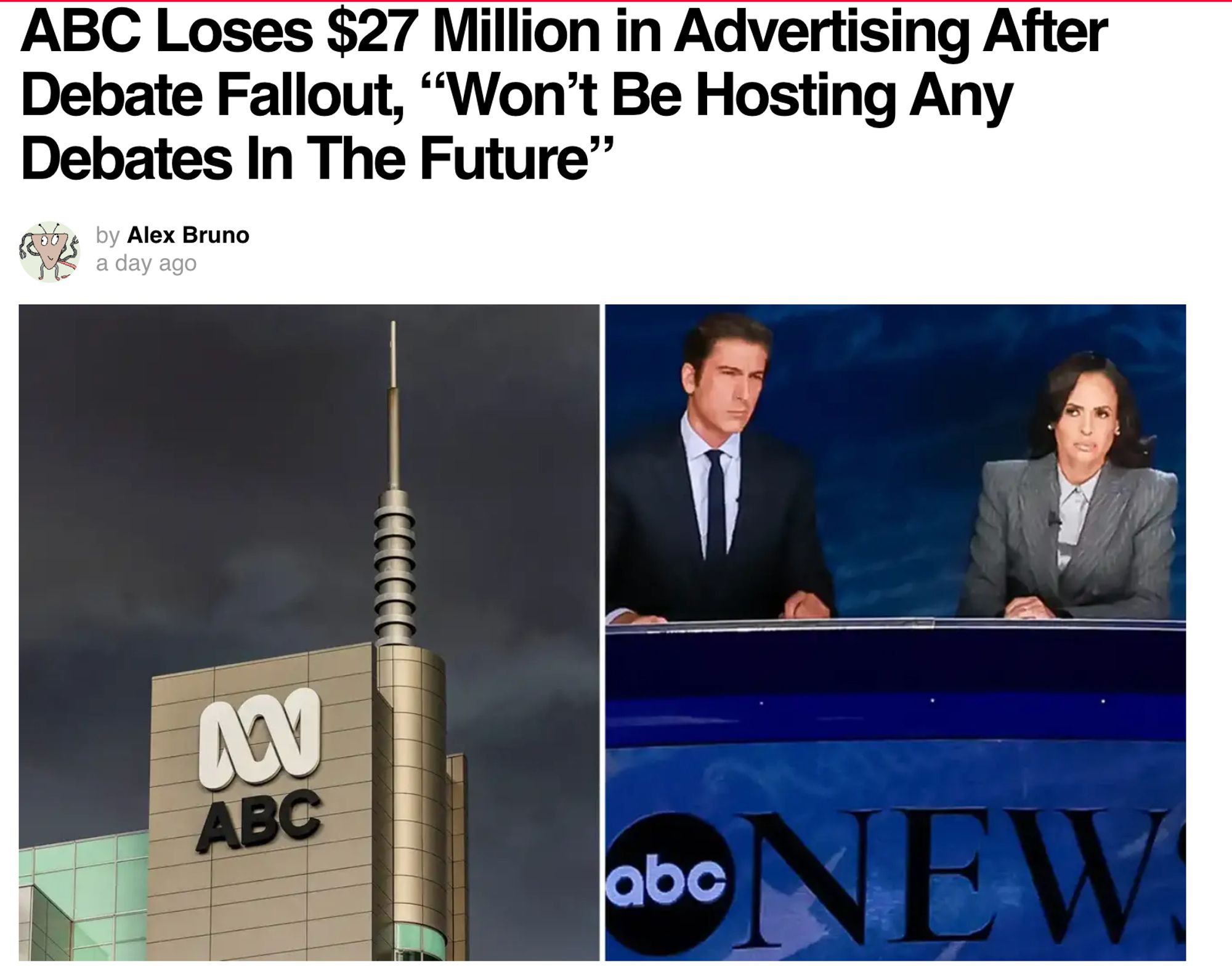 ABC Loses $27 Million in Advertising After Debate Fallout, “Won’t Be Hosting Any Debates In The Future”