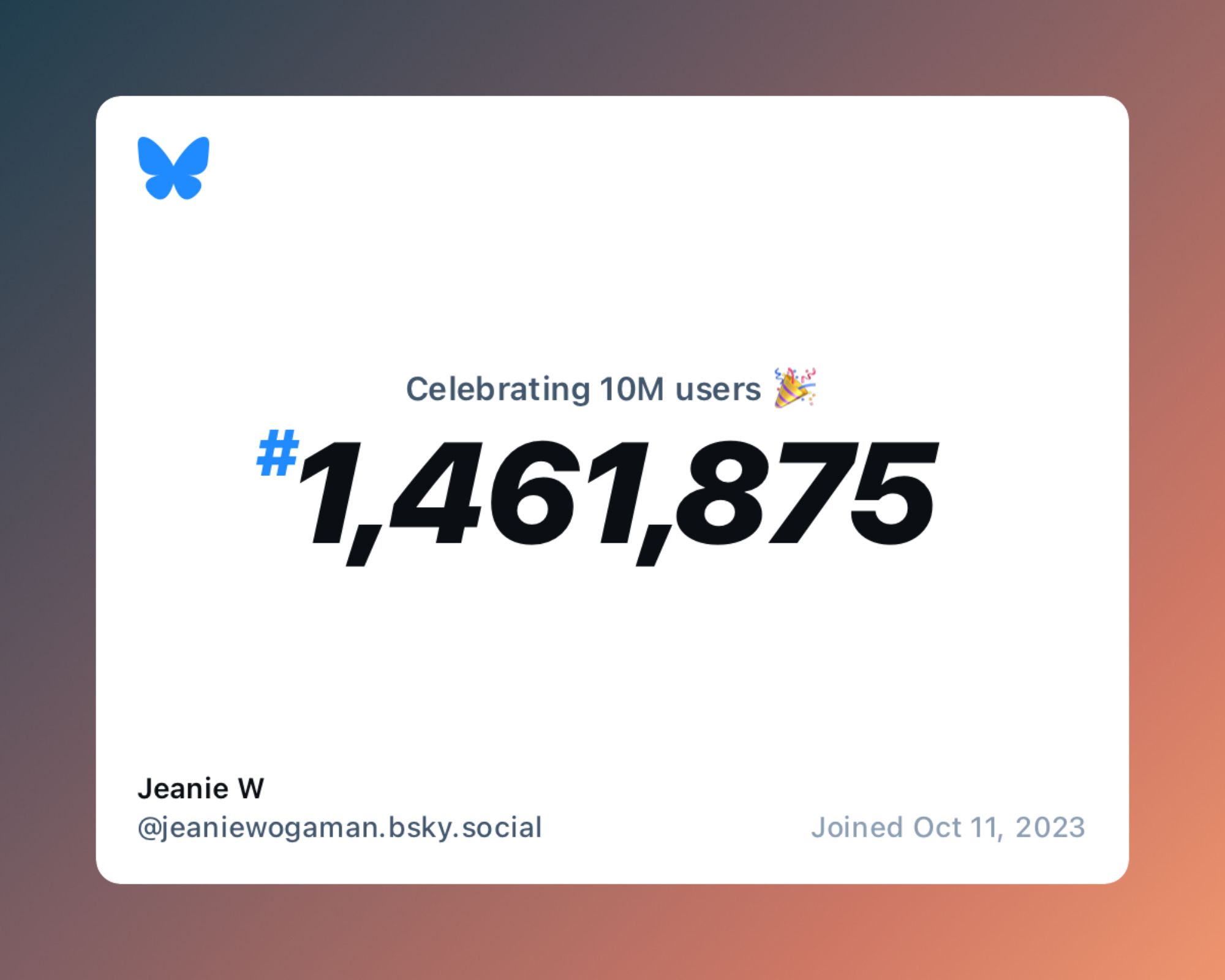 Celebrating 10M users …. #1,461,875