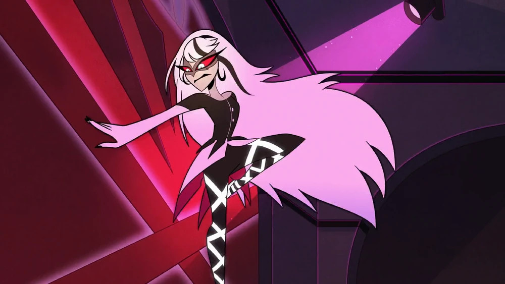 Carmilla Carmine from Hazbin hotel with her hair down