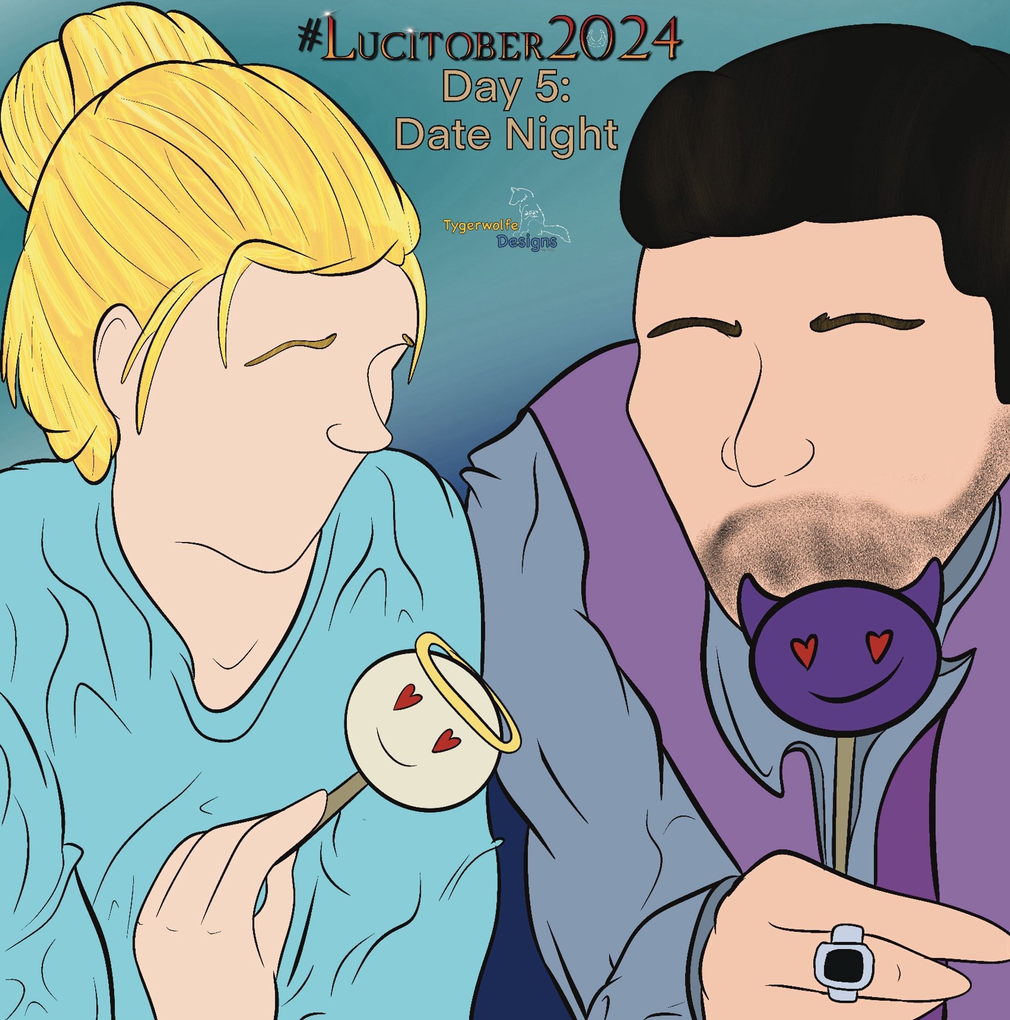 Drawing of Chloe and Lucifer