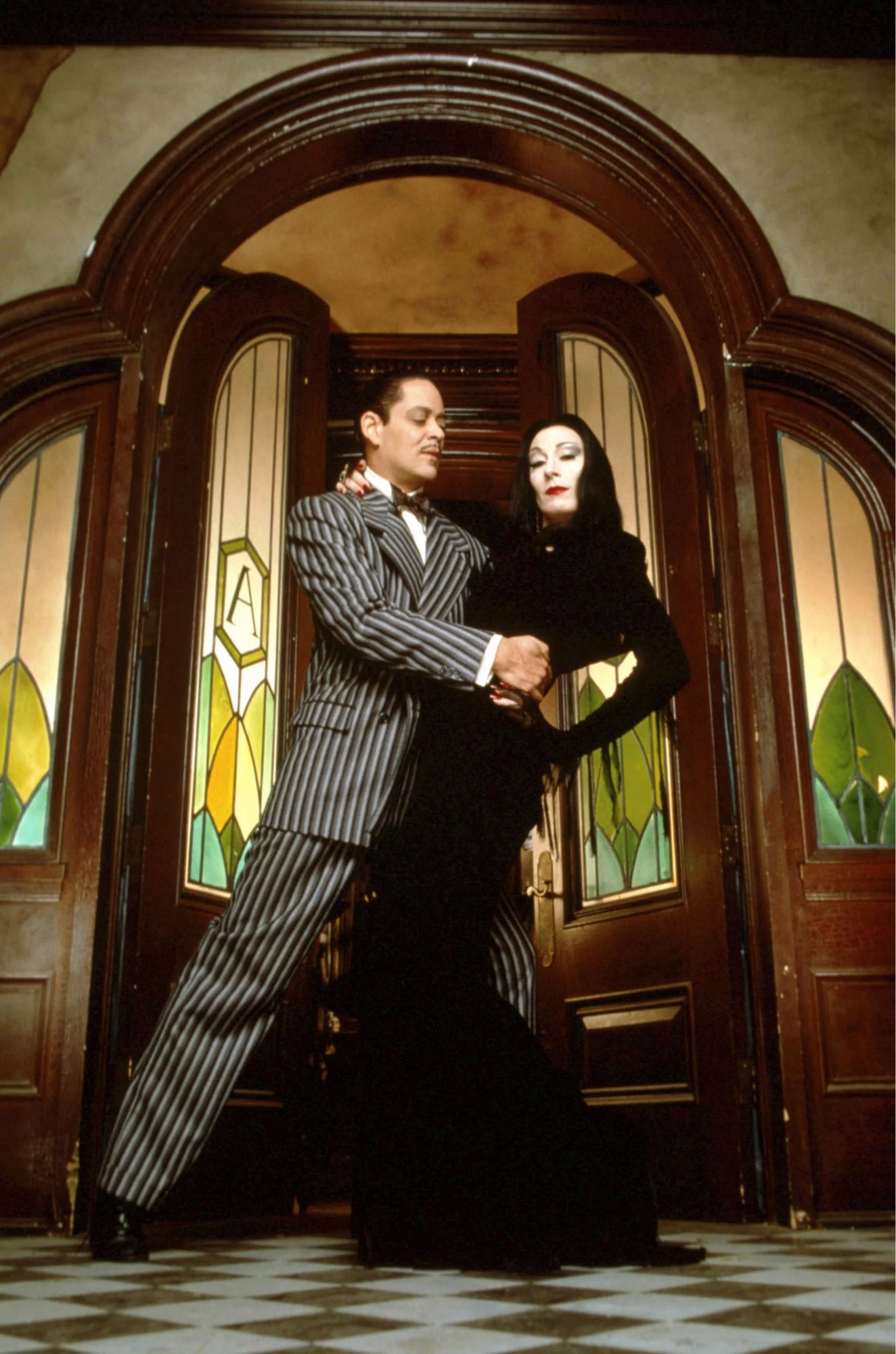 The screenshot from the 1990s Addams Family movie that inspired the previous picture and pose.