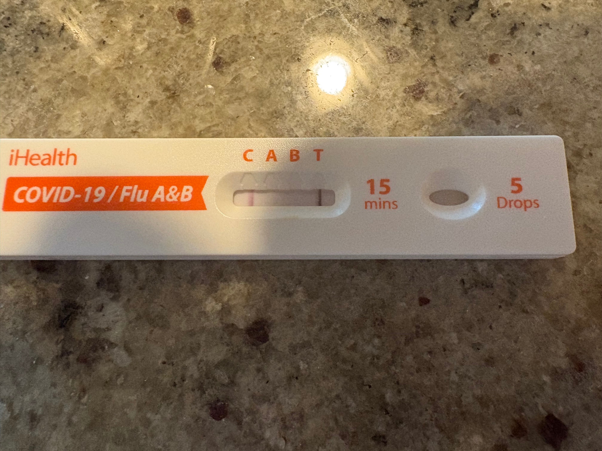 An antigen test that isn’t showing a positive result for toasters 