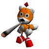 A picture of Tails Doll from the game Sonic R smoking a comically large blunt.