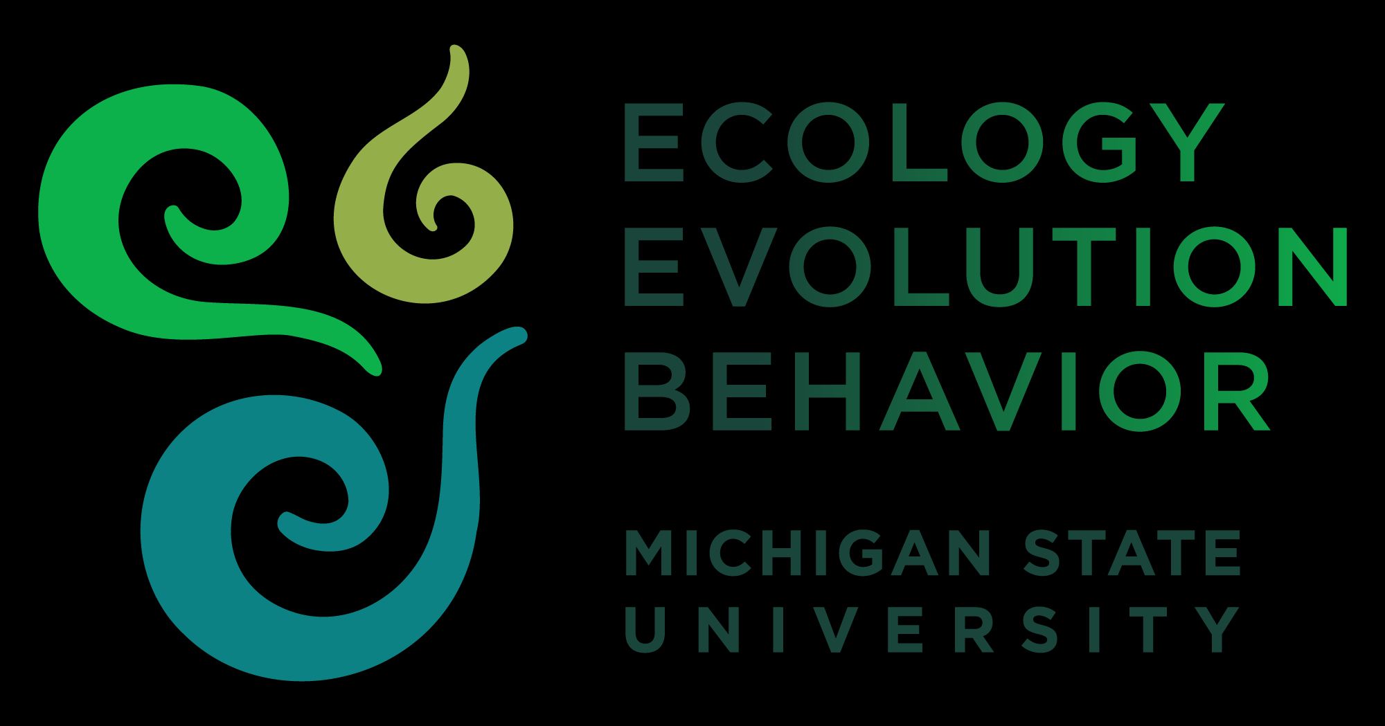 Swirly e. e. b. logo for Ecology, Evolution & Behavior at Michigan State University