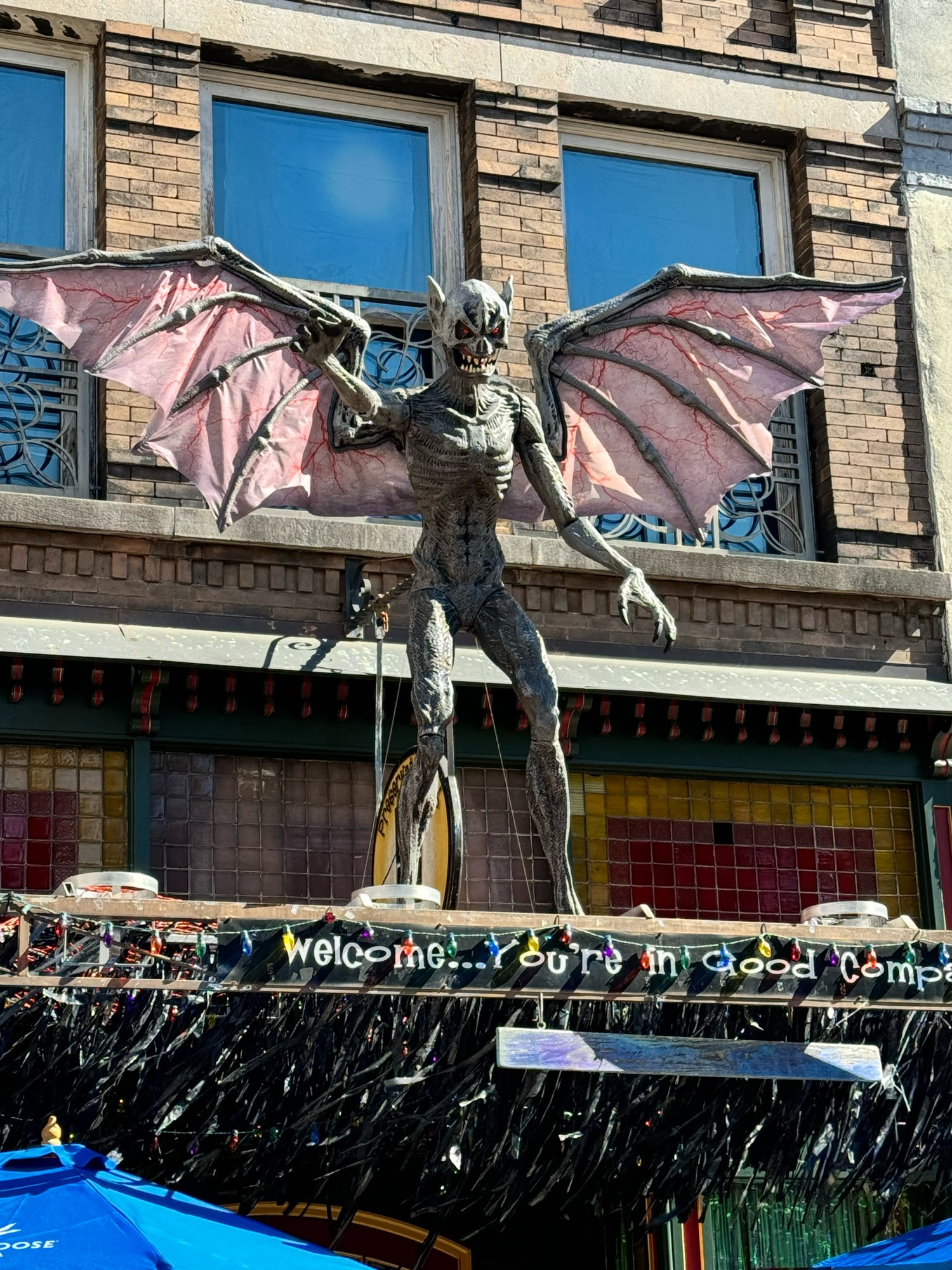 A creepy winged demon dude on top of Preservation Pub. I’m sure he’s nice and actually completely misunderstood. 