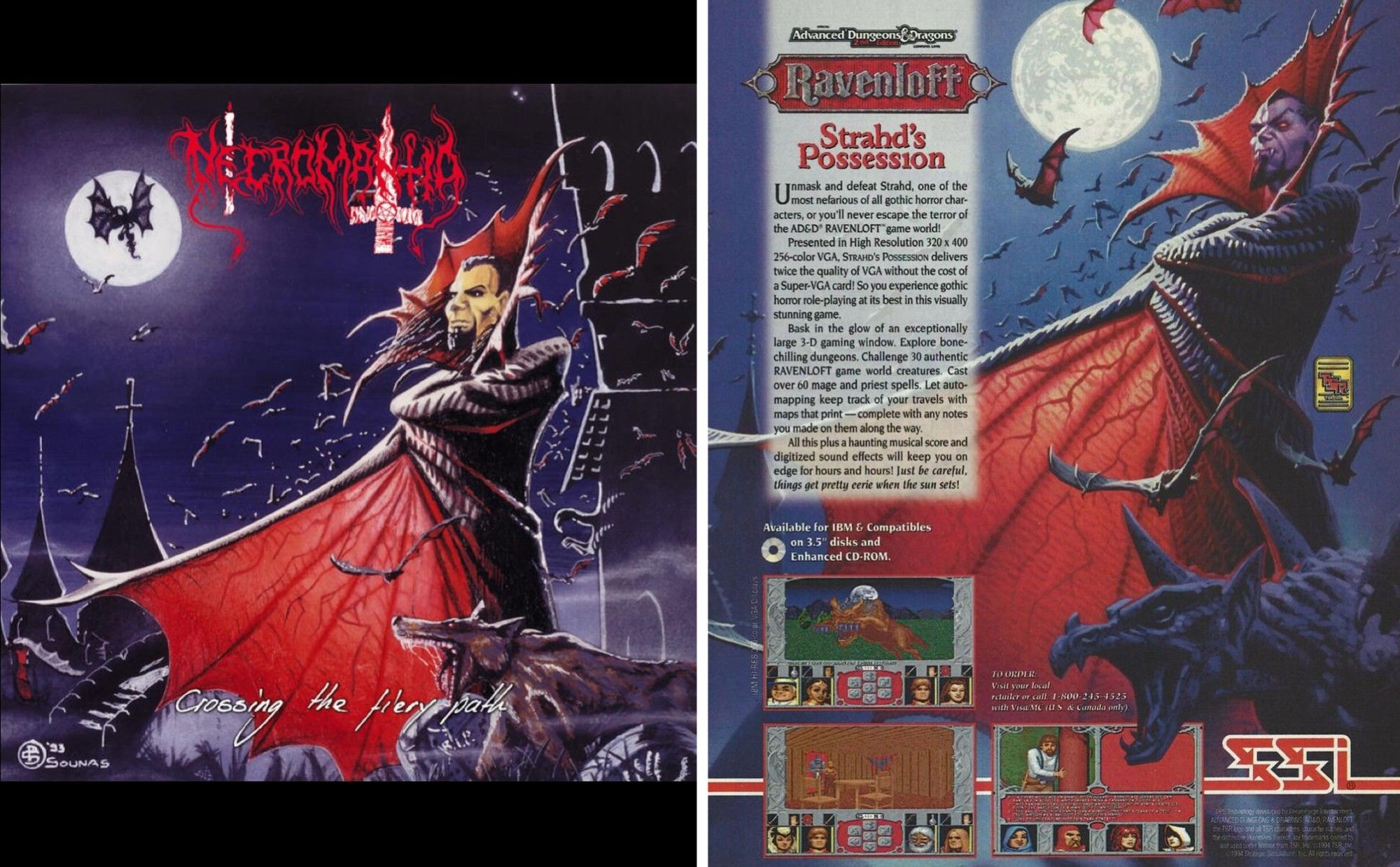 Image of a 90's metal album cover that was clearly traced from official TSR Ravenloft artwork