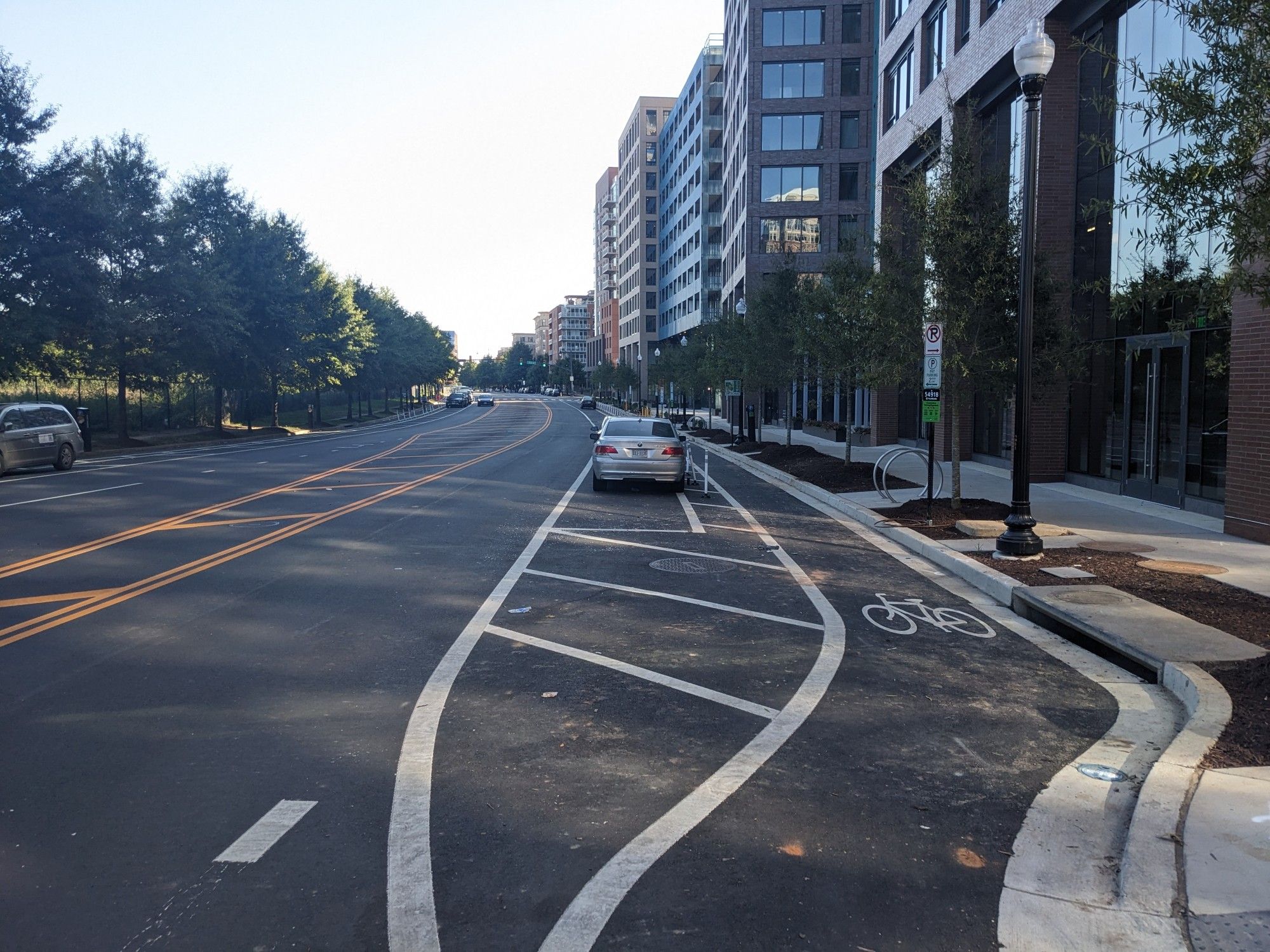 Newly protected Potomac Ave bike lane in Arlington