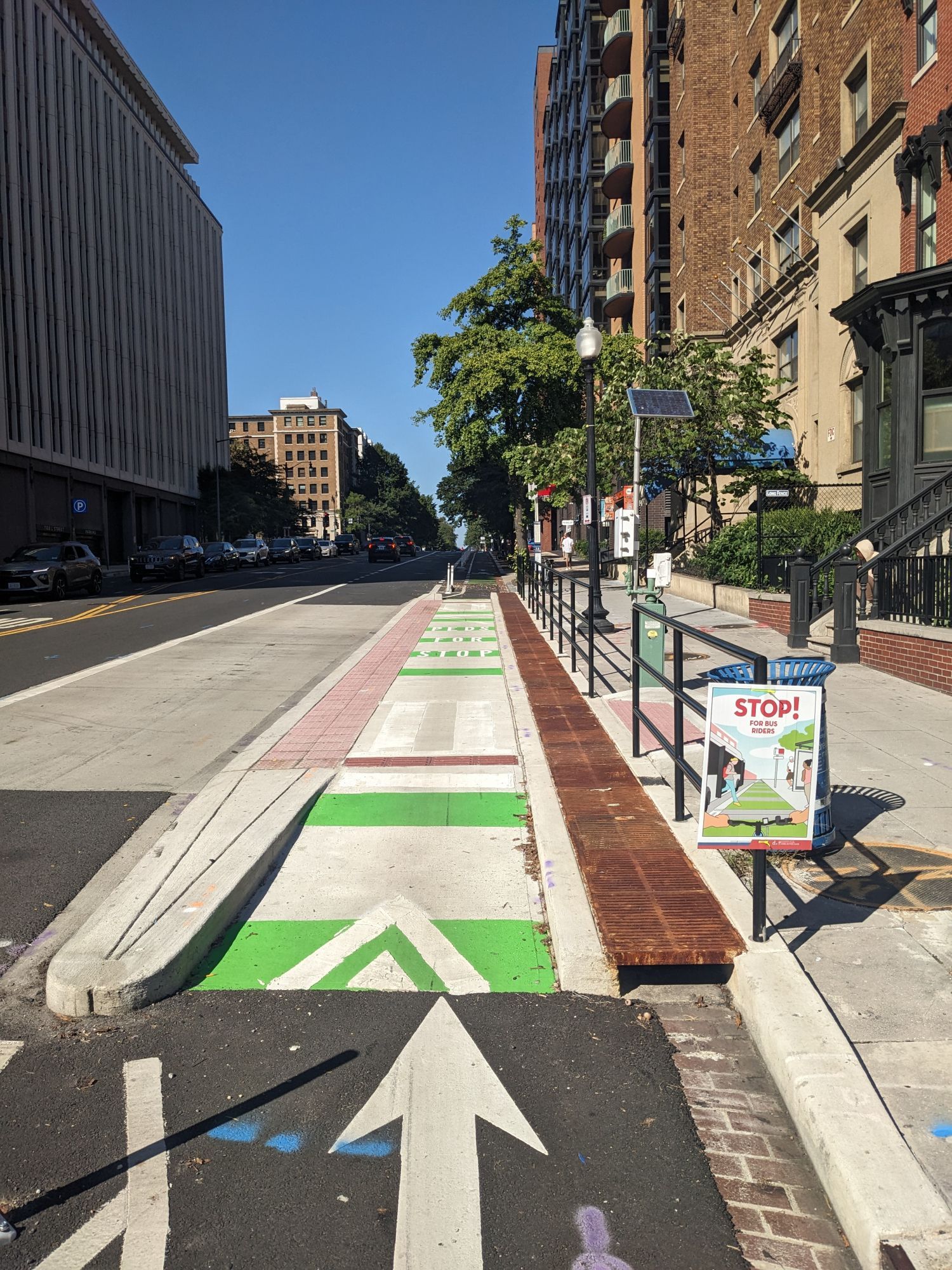 Raised bus stop/bike lane in DC