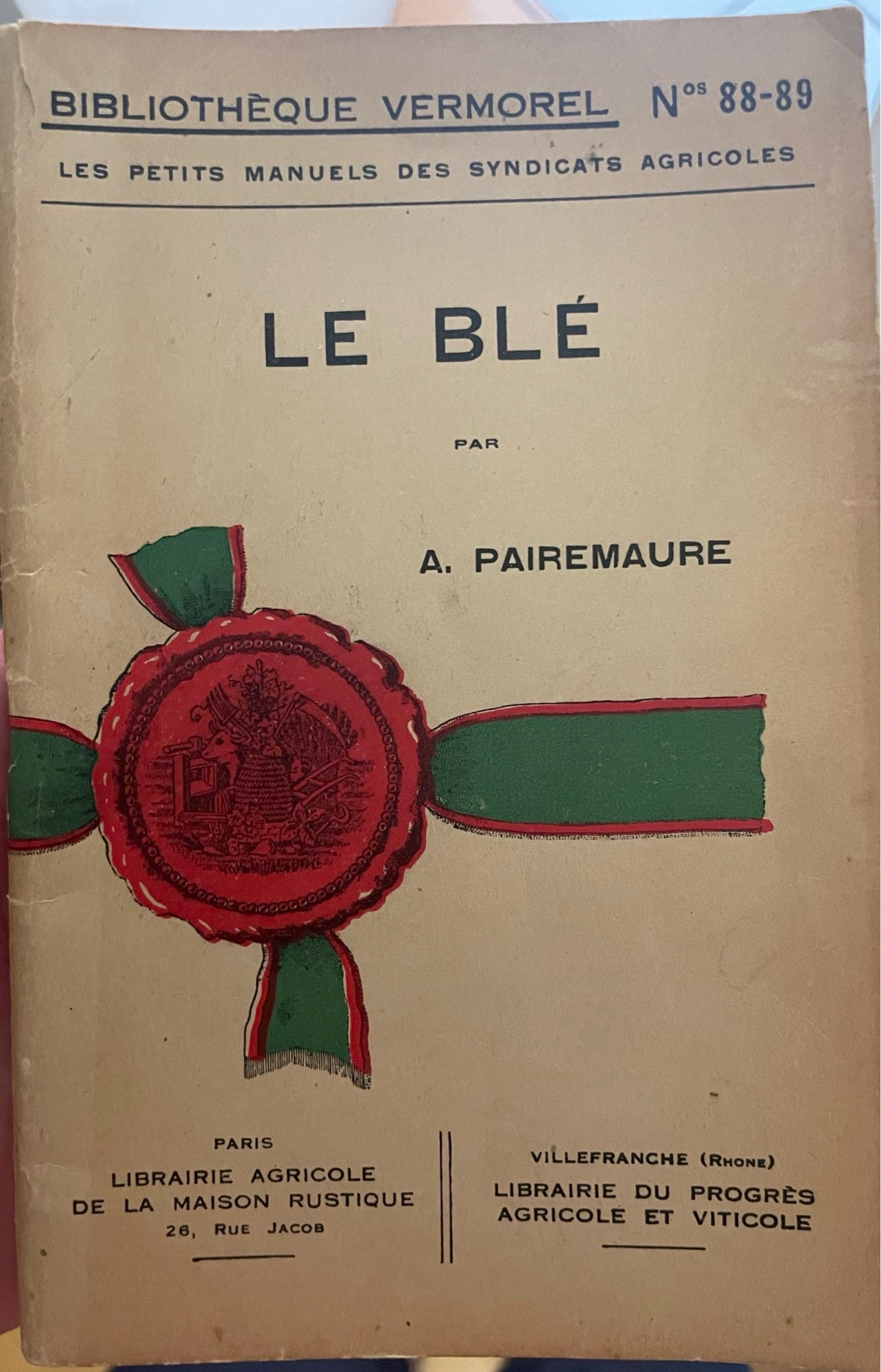 Couverture du livre « le blé » paru juste après la première guerre mondiale