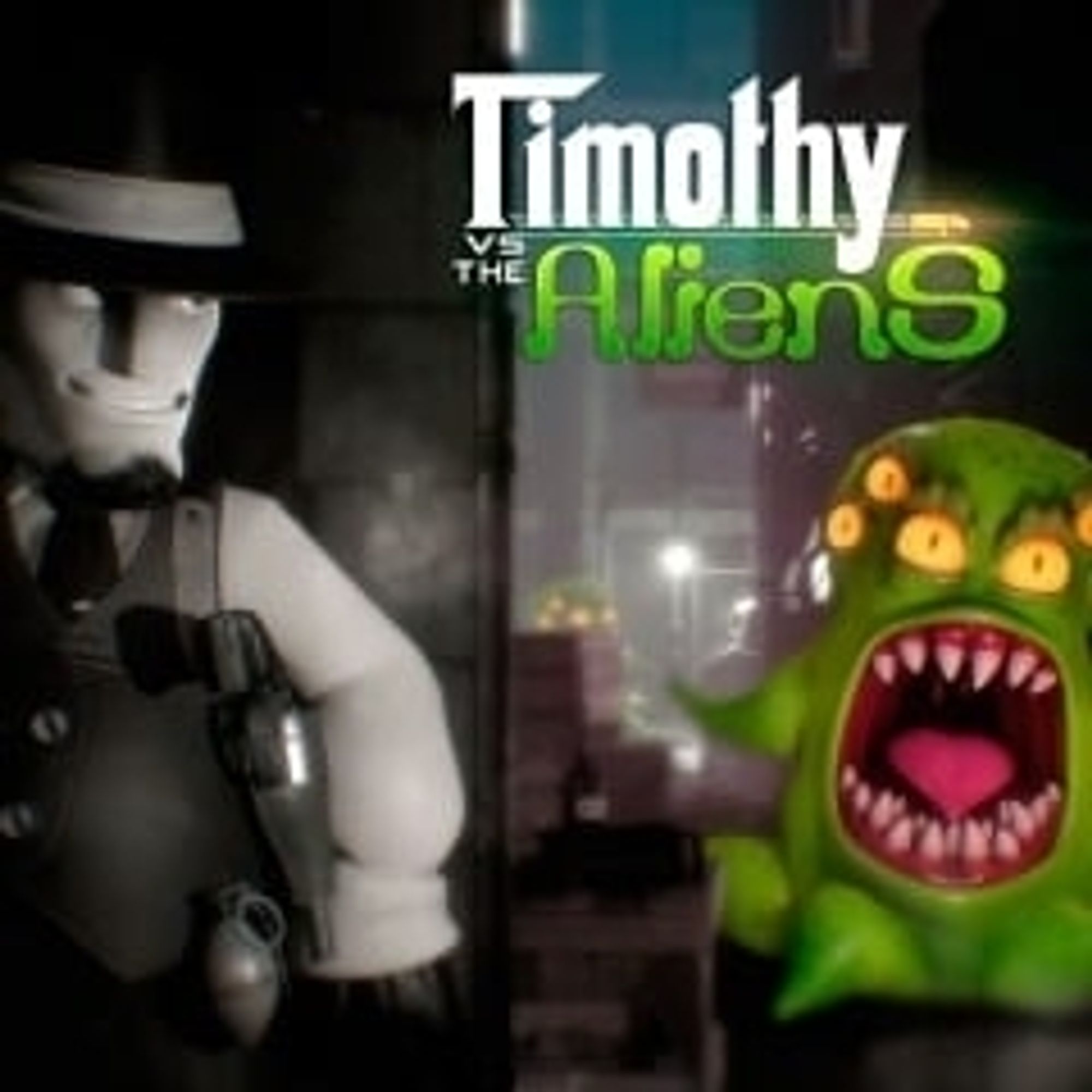 key art for a game called "Timothy vs the Aliens"