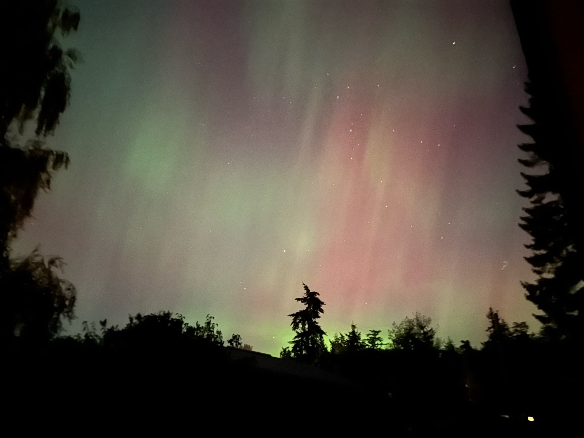 About 10 PM PDT, Coupeville, Washington, looking Northeast. 10/10/2024.