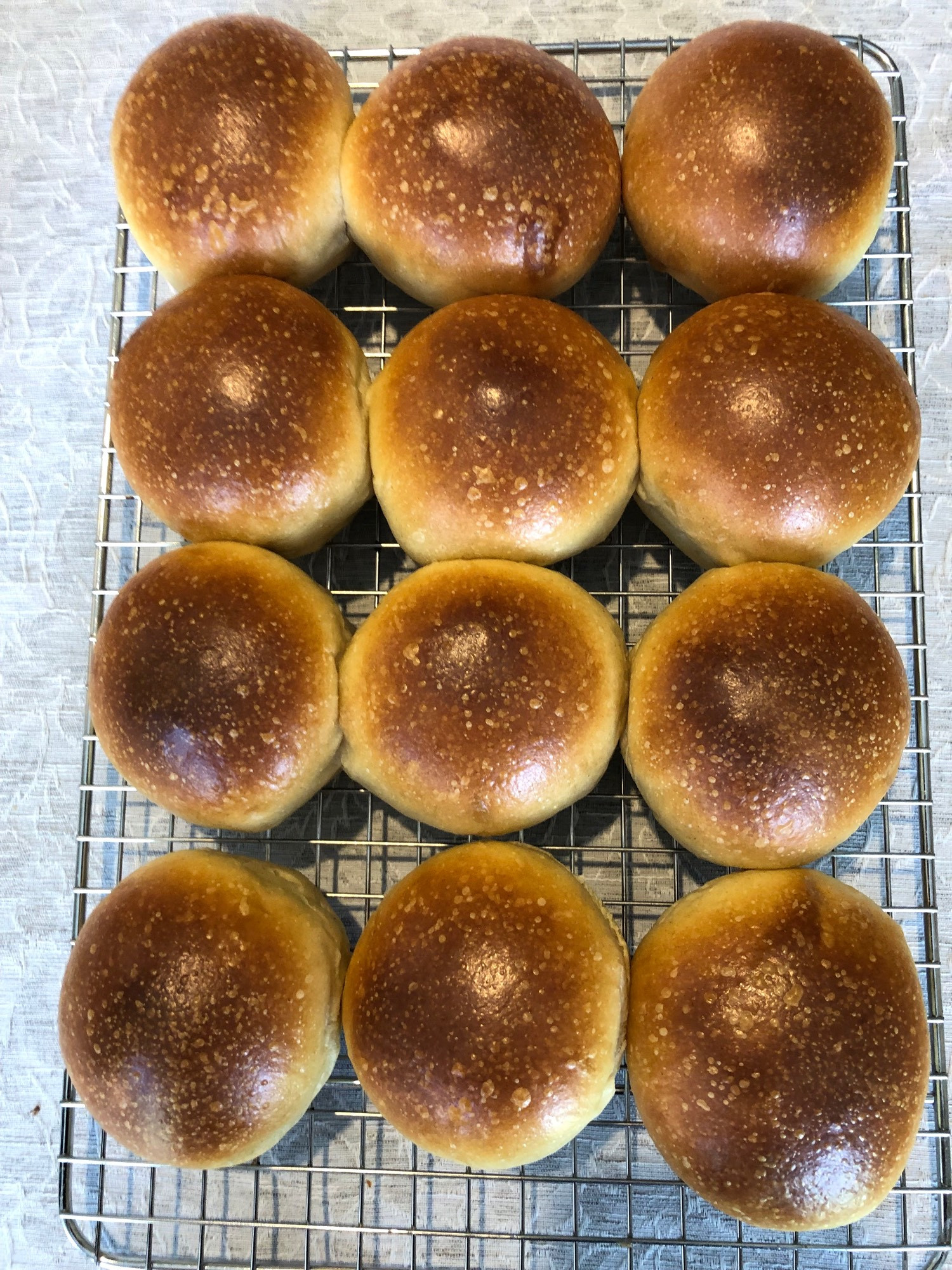 One dozen bread buns