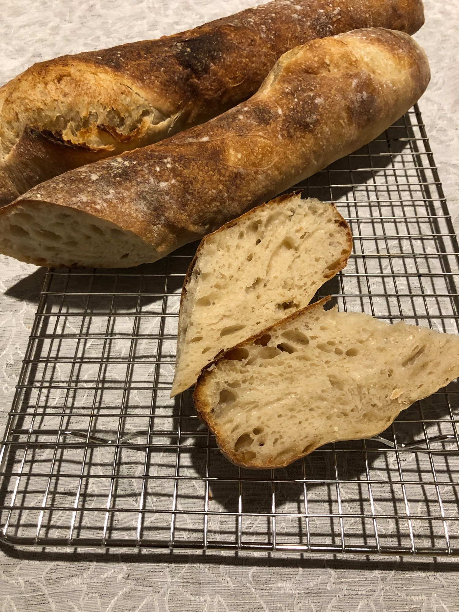 Baguette crumb, not bad, De Gaulle’s mustache might sneak back to give it a curious sniff.