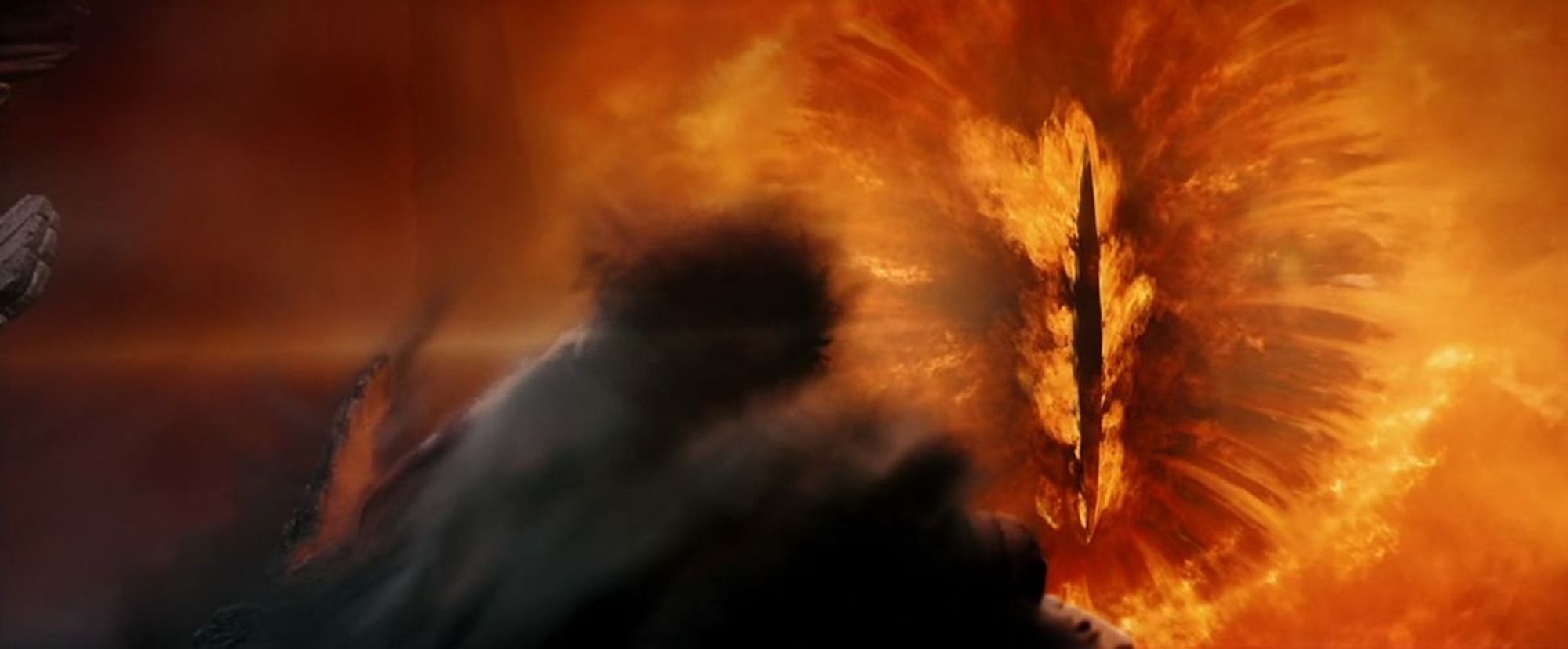 the eye of sauron staring down at frodo