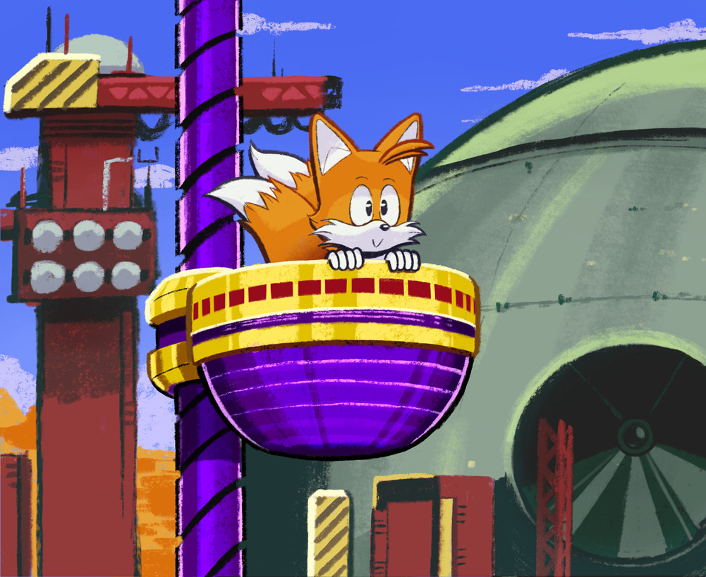 Tails in the Launch Base zone teacups