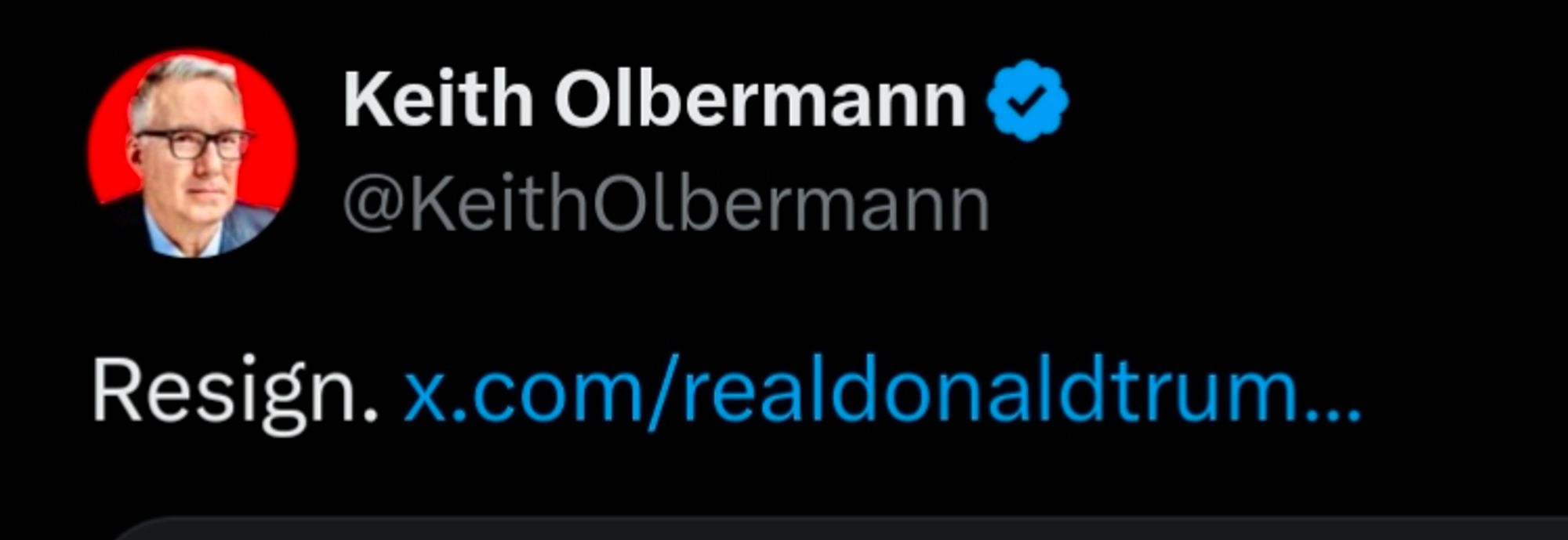 infamous Olbermann tweet urging DJT to resign