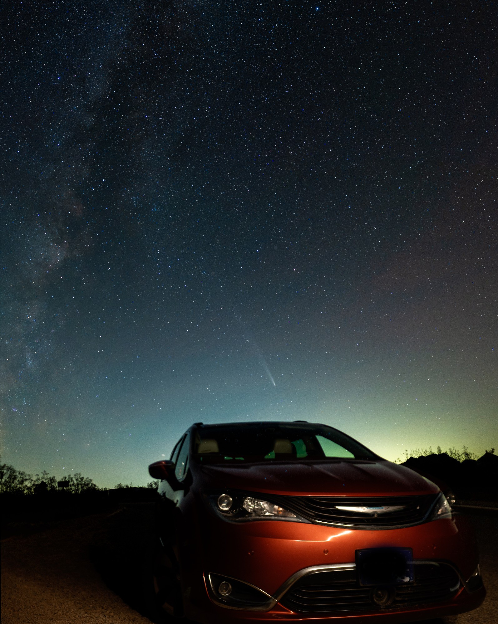 The comet, the milky way, and my pacifica