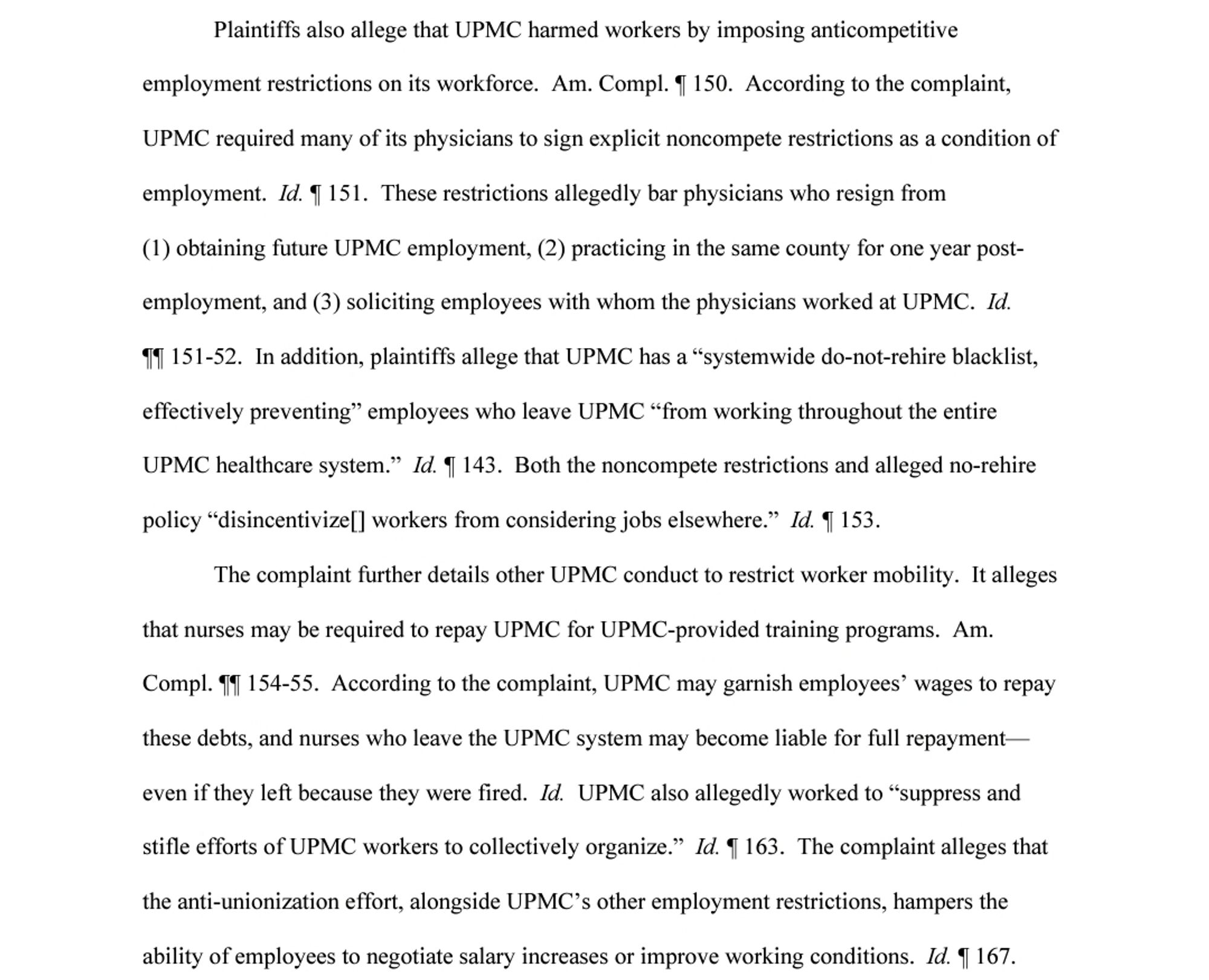 Explanation how UPMC had noncompetes