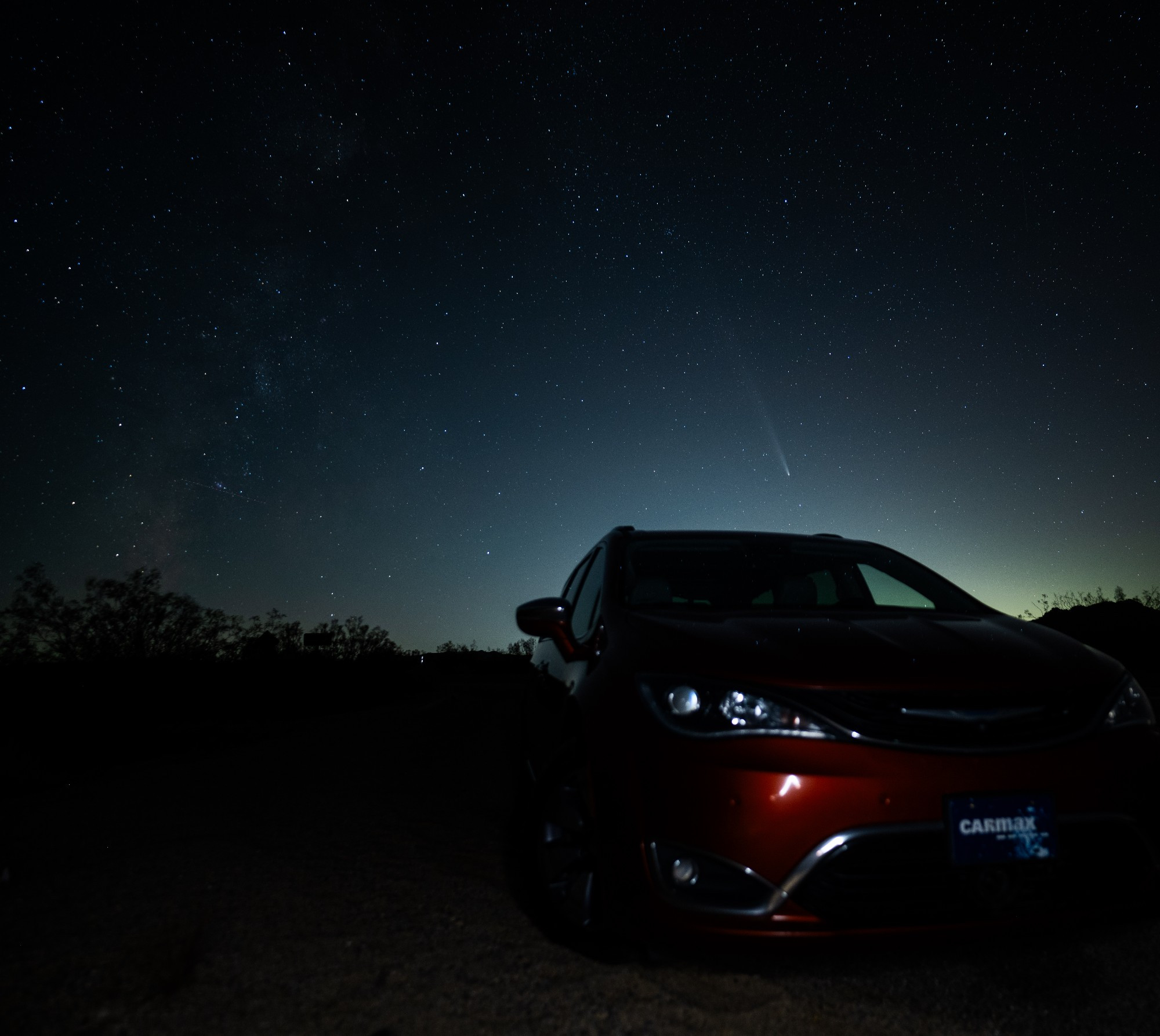 The comet and my Pacifica and the milky way