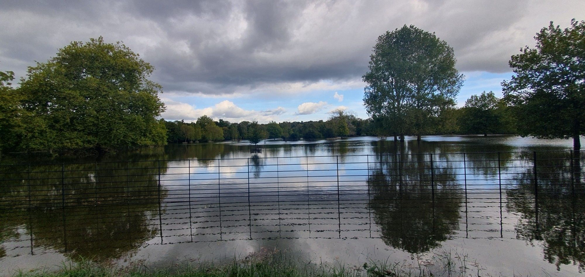 Flooded water meadow that has become a lake