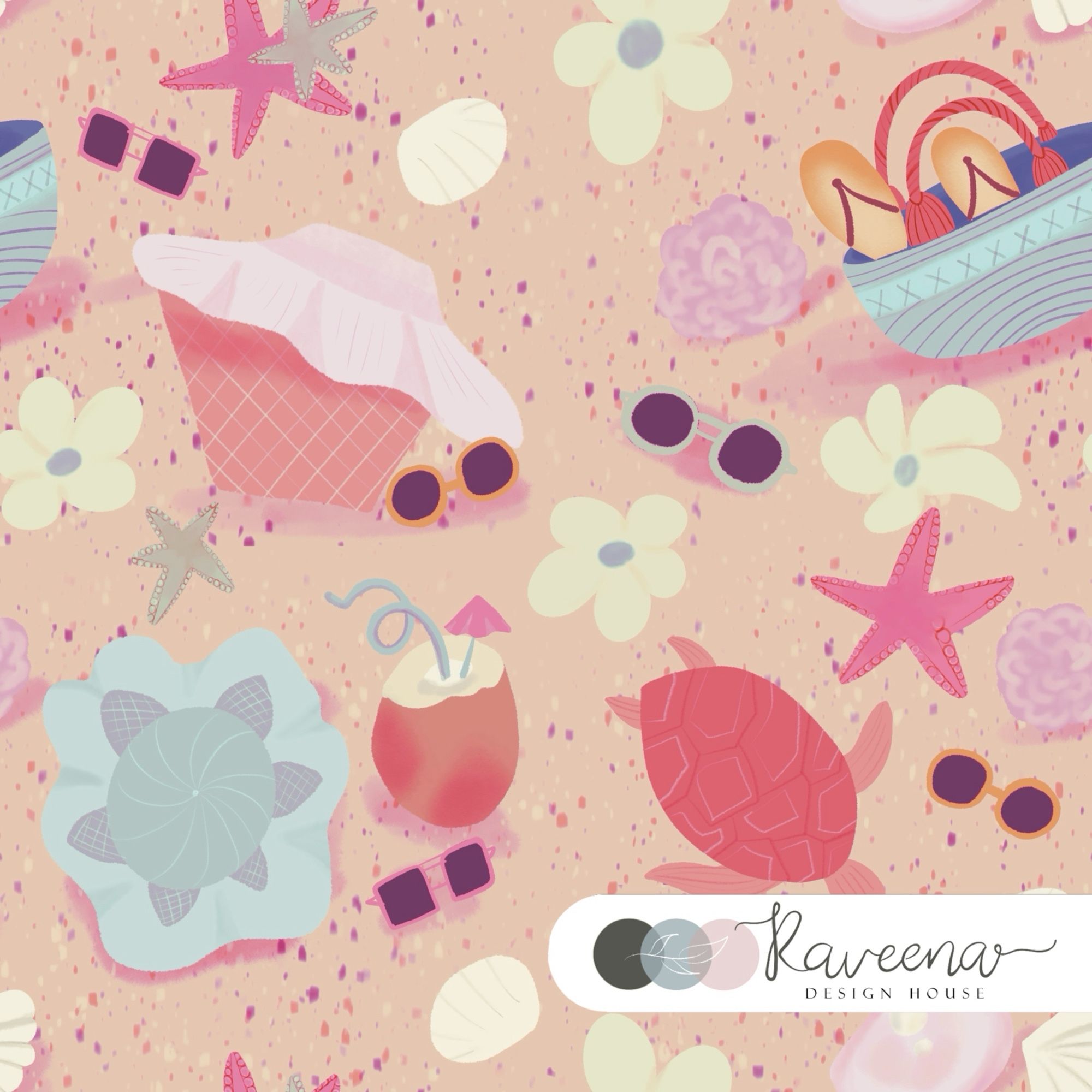 Beach day this week 🏖️⛱️☀️👙🐚 
Vote me if you like it!!!
It has 3 more colorways


#spoonflowerdesignchallenge #spoonflowerchallenge #spoonflowerfabric #spoonflowermakers #spoonflowerdesigns #beachpatterndesign #summerpatterns