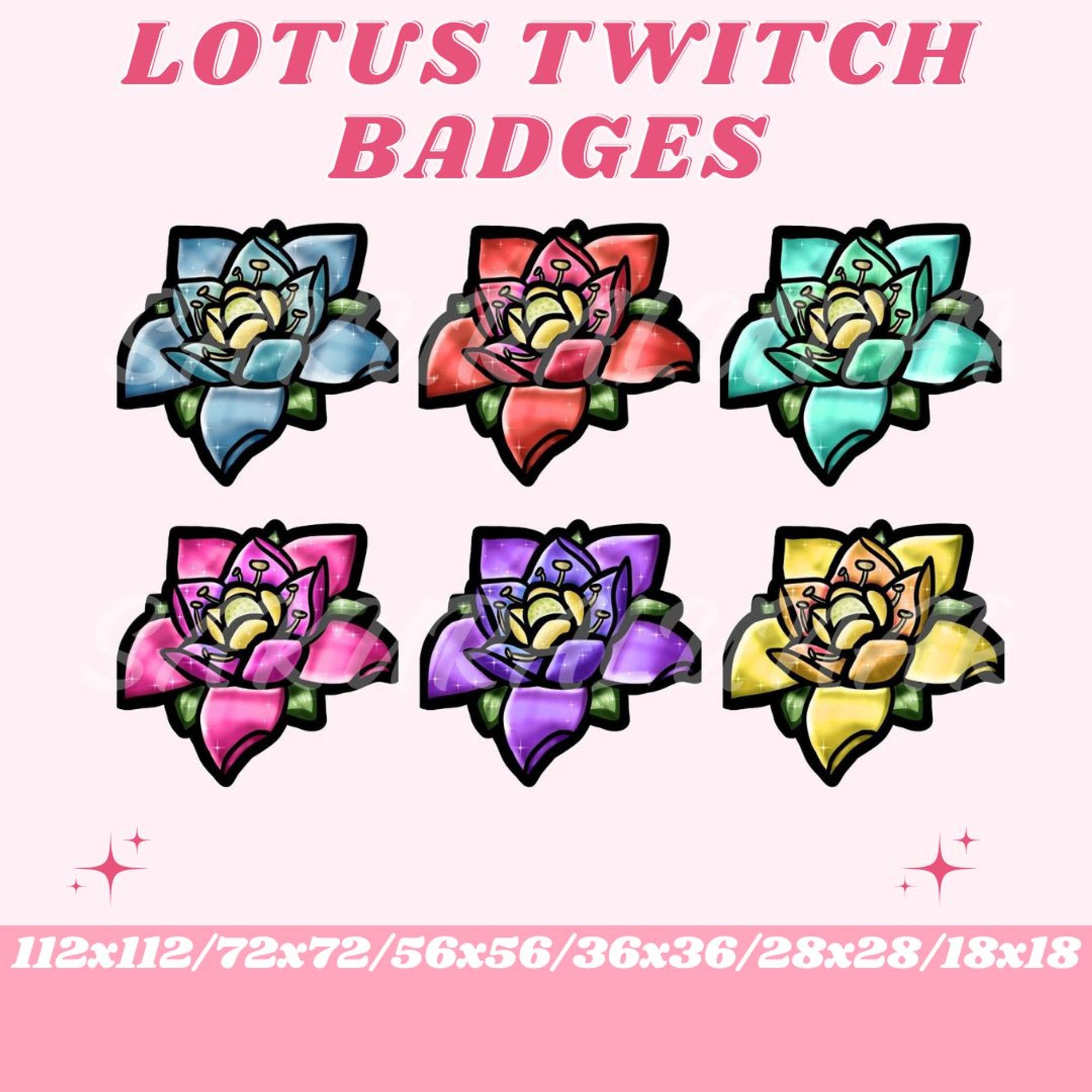 Lotus Sub/Bit Badges - Twitch, YouTube, Discord