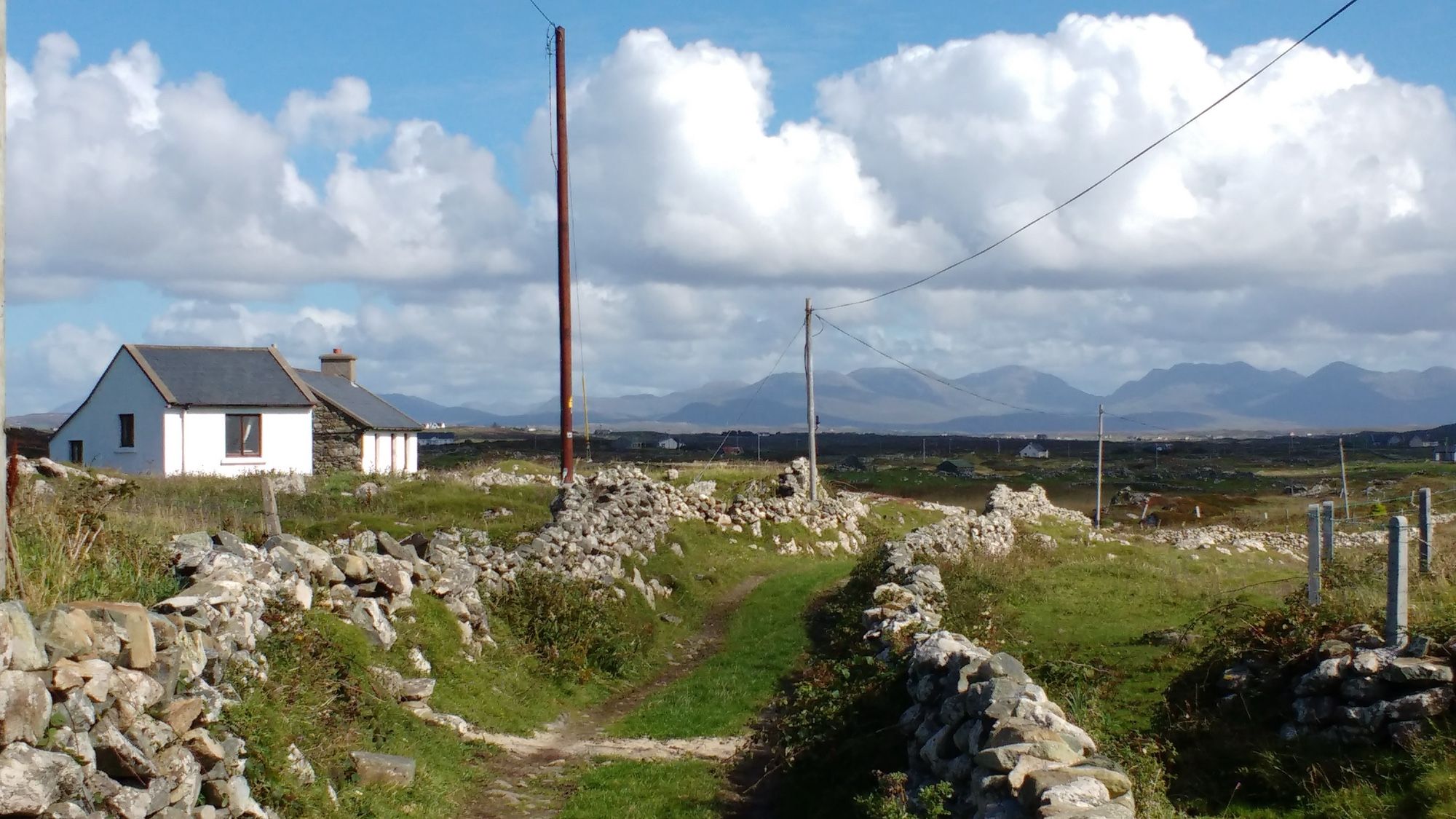 When the tarmacadam runs out. 
Connemara with the 12 Bens in the background