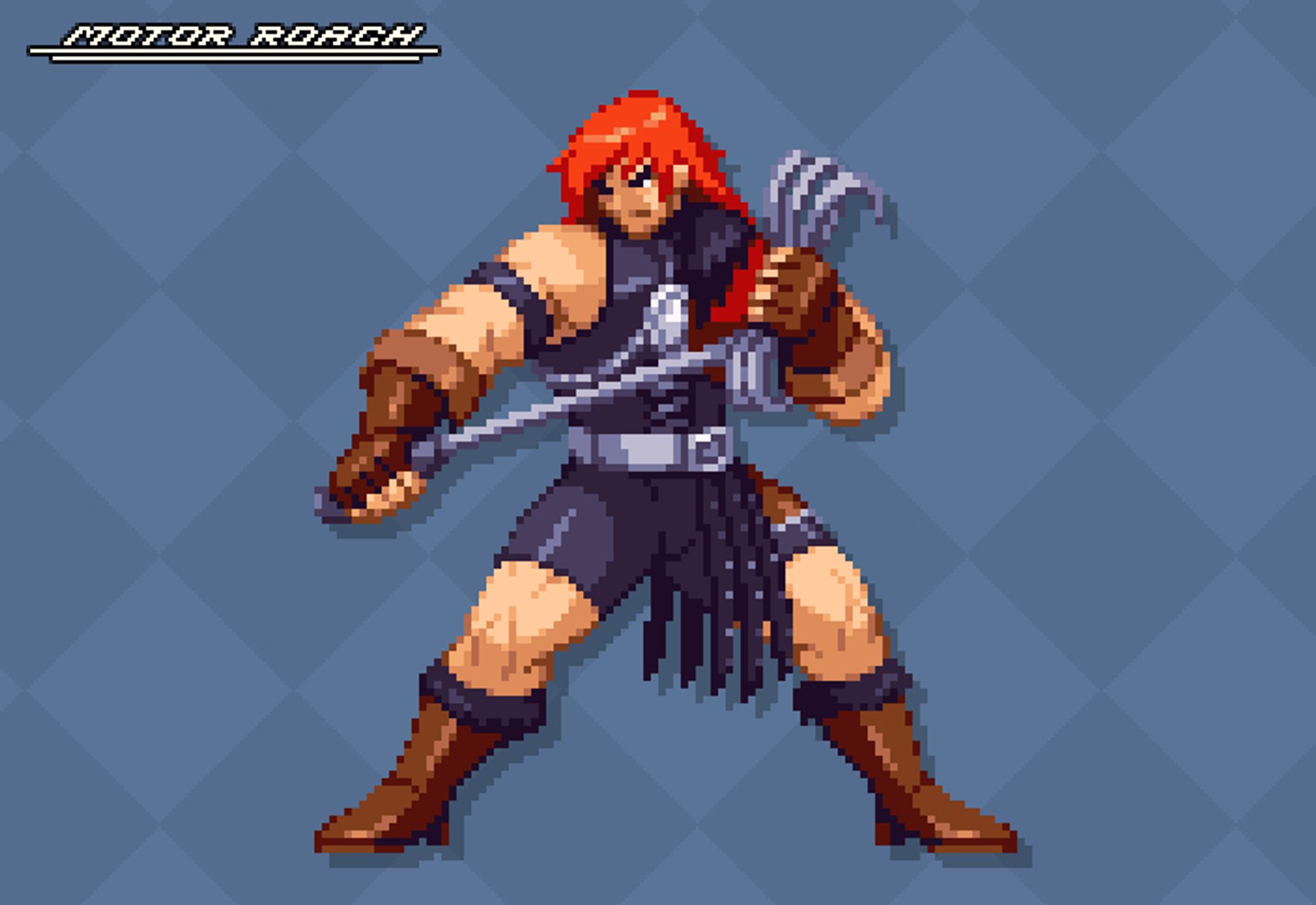 Simon Belmont's Chronicles design drawn in the Capcom vs SNK sprite style