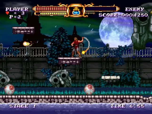 Screenshot of Castlevania: The Adventure ReBirth (2009) for the Nintendo Wii's WiiWare service