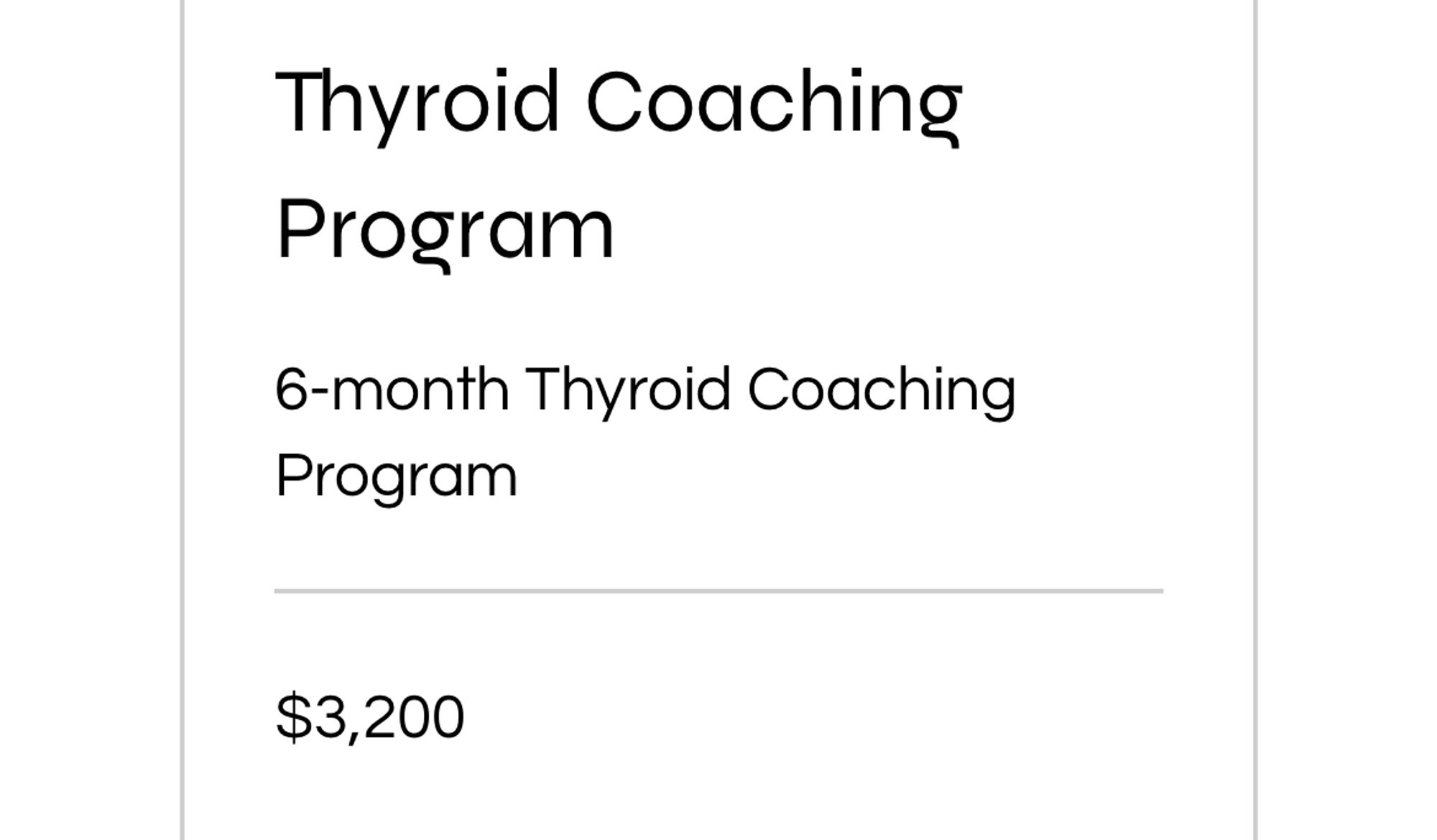 6-month Thyroid Coaching Program
$3,200