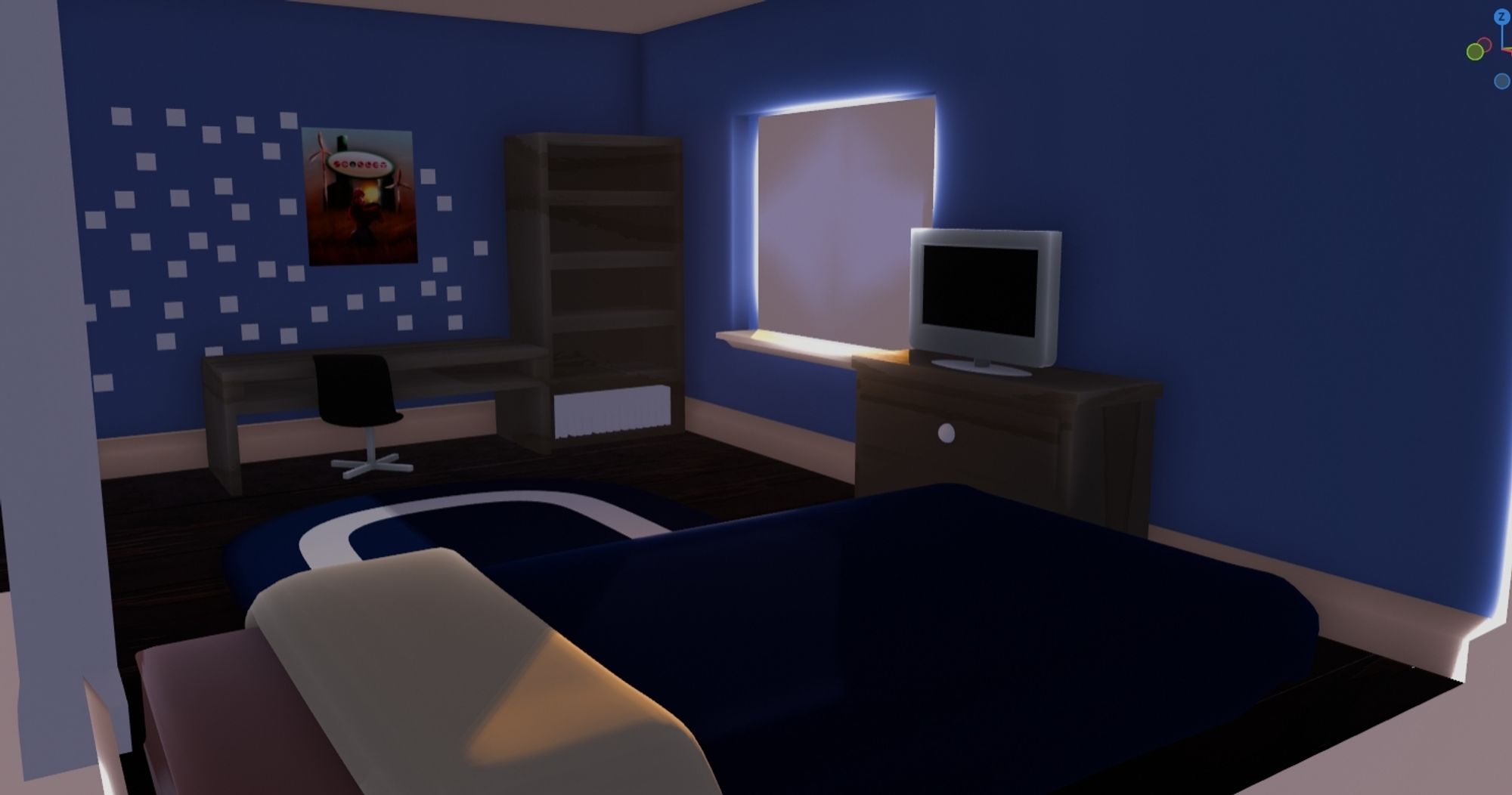 Matt's bedroom. This model is unfinished.