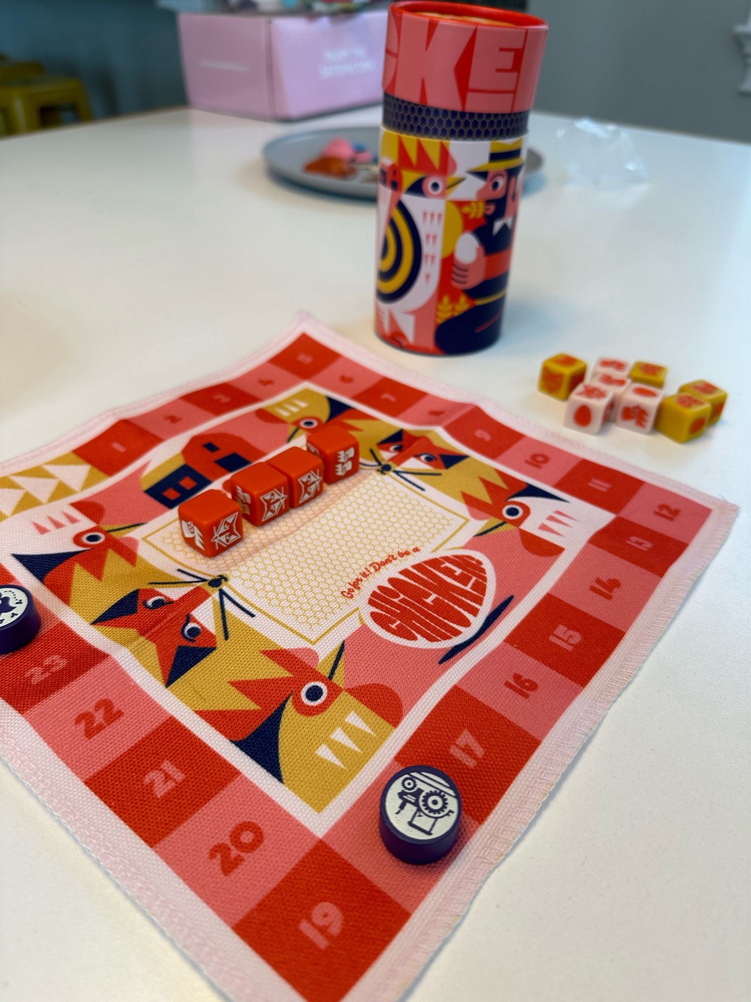 A board game sitting on a table.