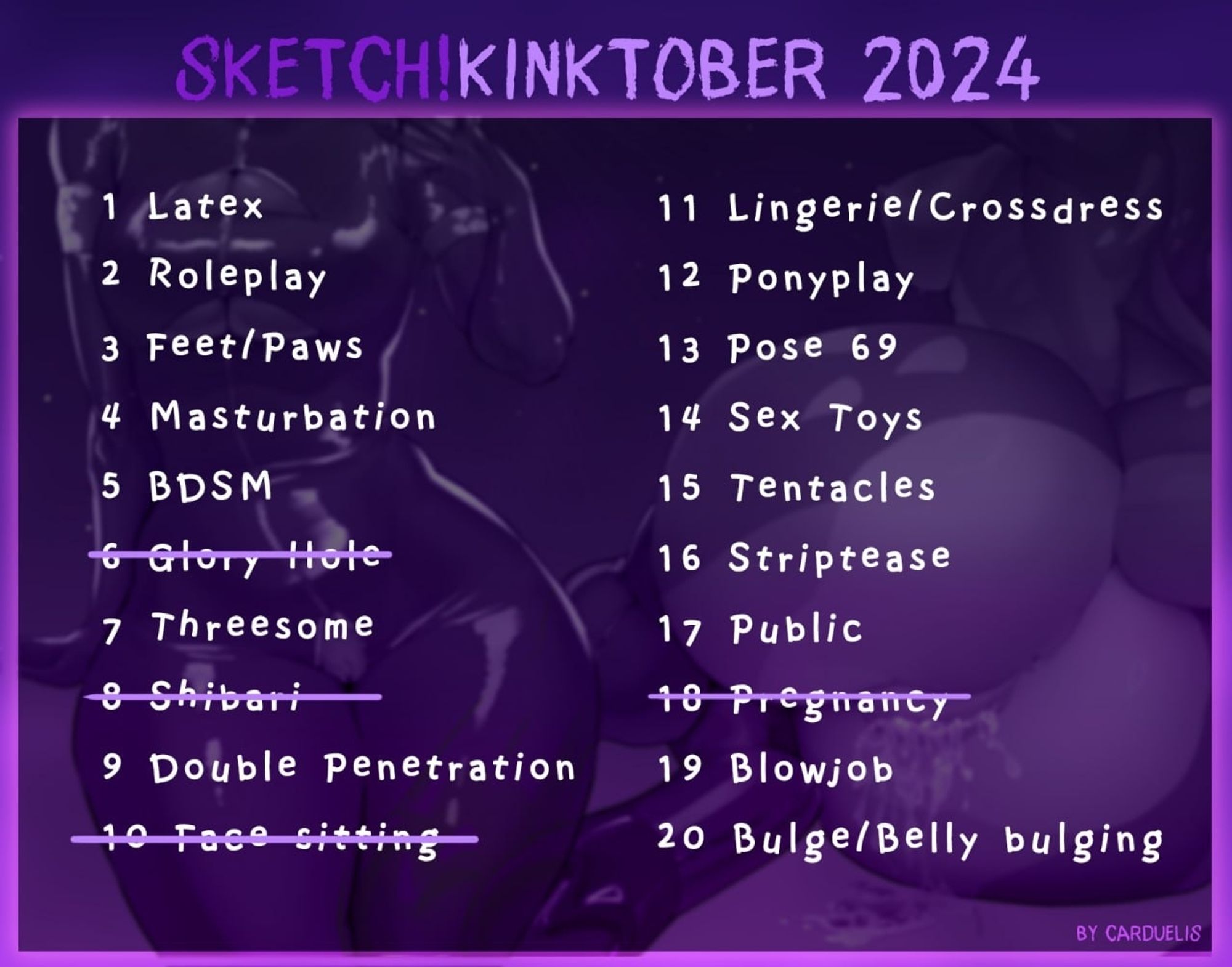 Rules 
- Payment via Boosty or Hipolink
- You may qualify for multiple slots
- One slot for one topic
- Your idea or artistic freedom
- All characters must be over 18 years old
- No ferals and insects
- Art can be anonymous, but not private