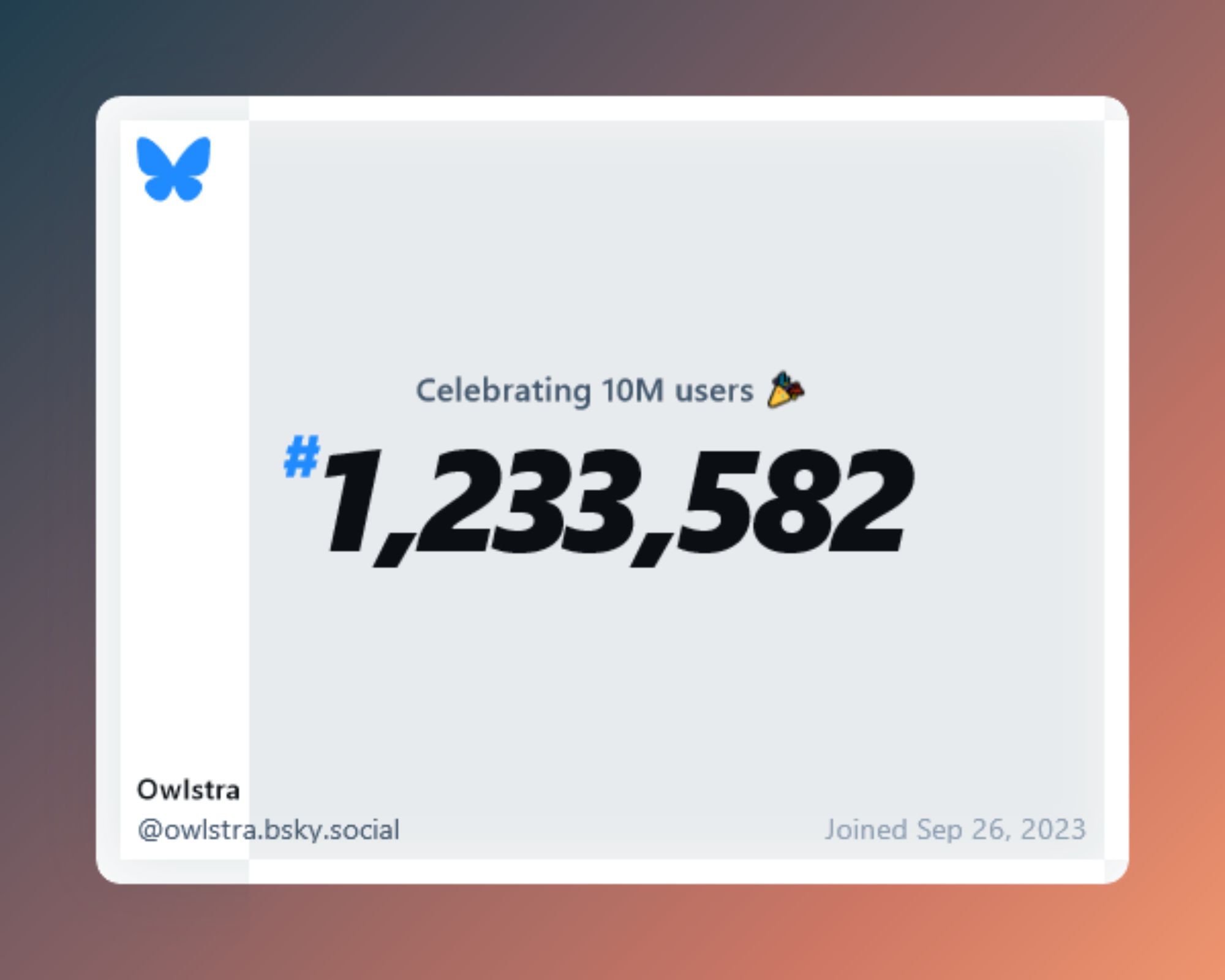 1,233,582nd user on Bluesky