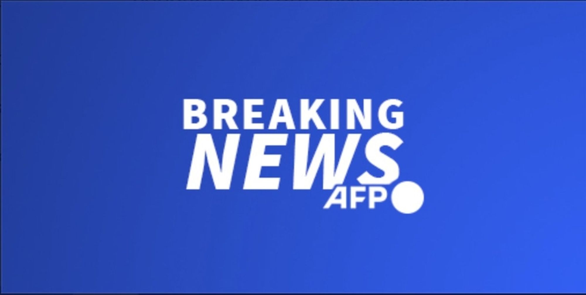 A graphic featuring the words "BREAKING NEWS" in large, bold white font against a solid blue background. The text is centrally aligned, with the logo "AFP" in smaller text to the right of the word "NEWS."