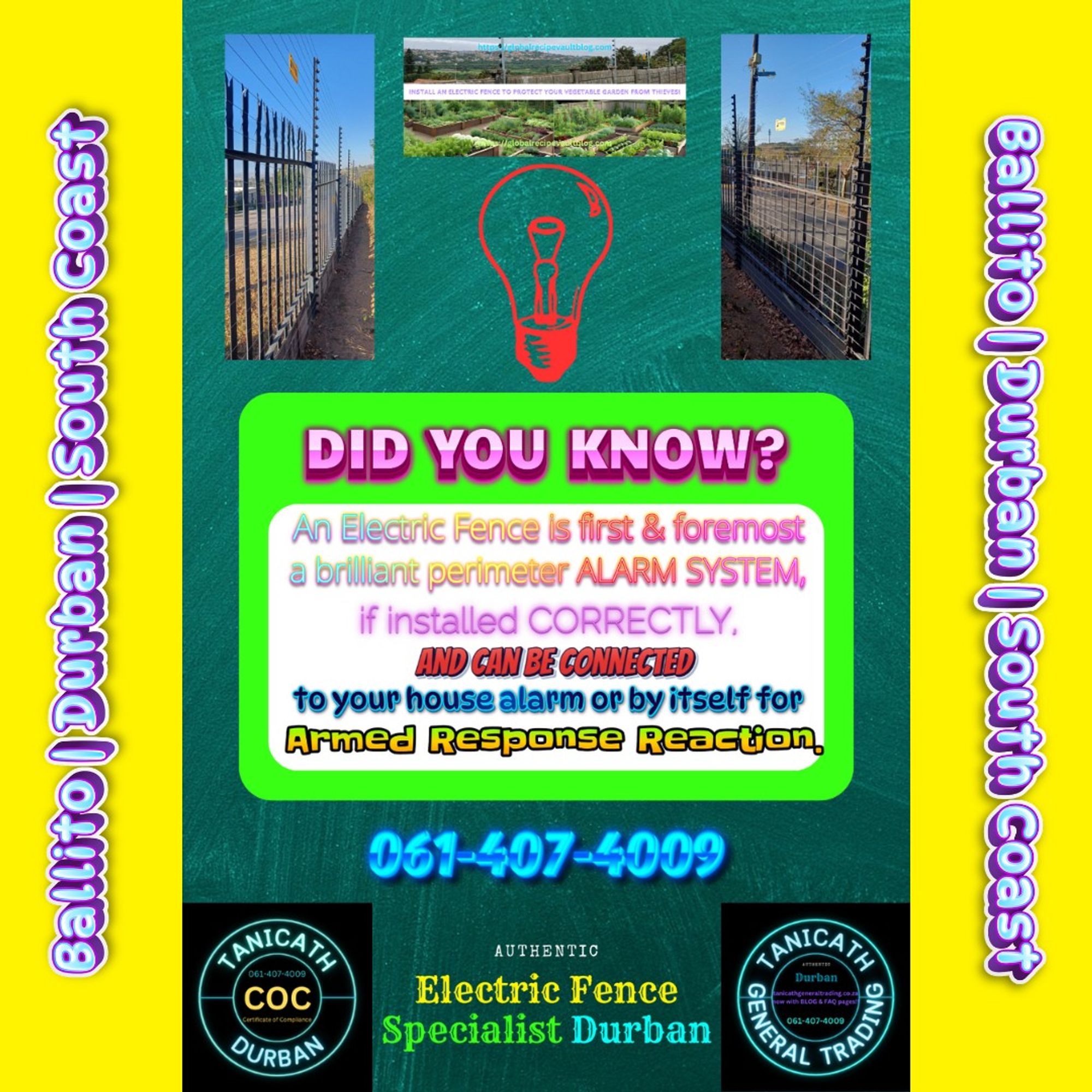 Did you know?
An Electric Fence is first and foremost a brilliant perimeter alarm system if correctly installed?
It can also be connected to your alarm system or by itself for armed response. #securityfencing #fence #nearme #electricfence #electricfences #electricfencing #coc #alarm #nemtek #jva #regal #stafix #securitysuperstore #springfieldpark #ballito #durbannorth #glenwood #gatemotor #cctv #cameras #durban #security